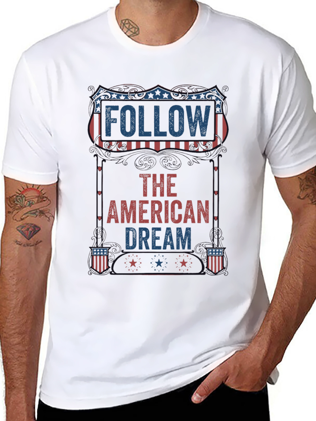 Follow The American Dream Patriotic Graphic Tee