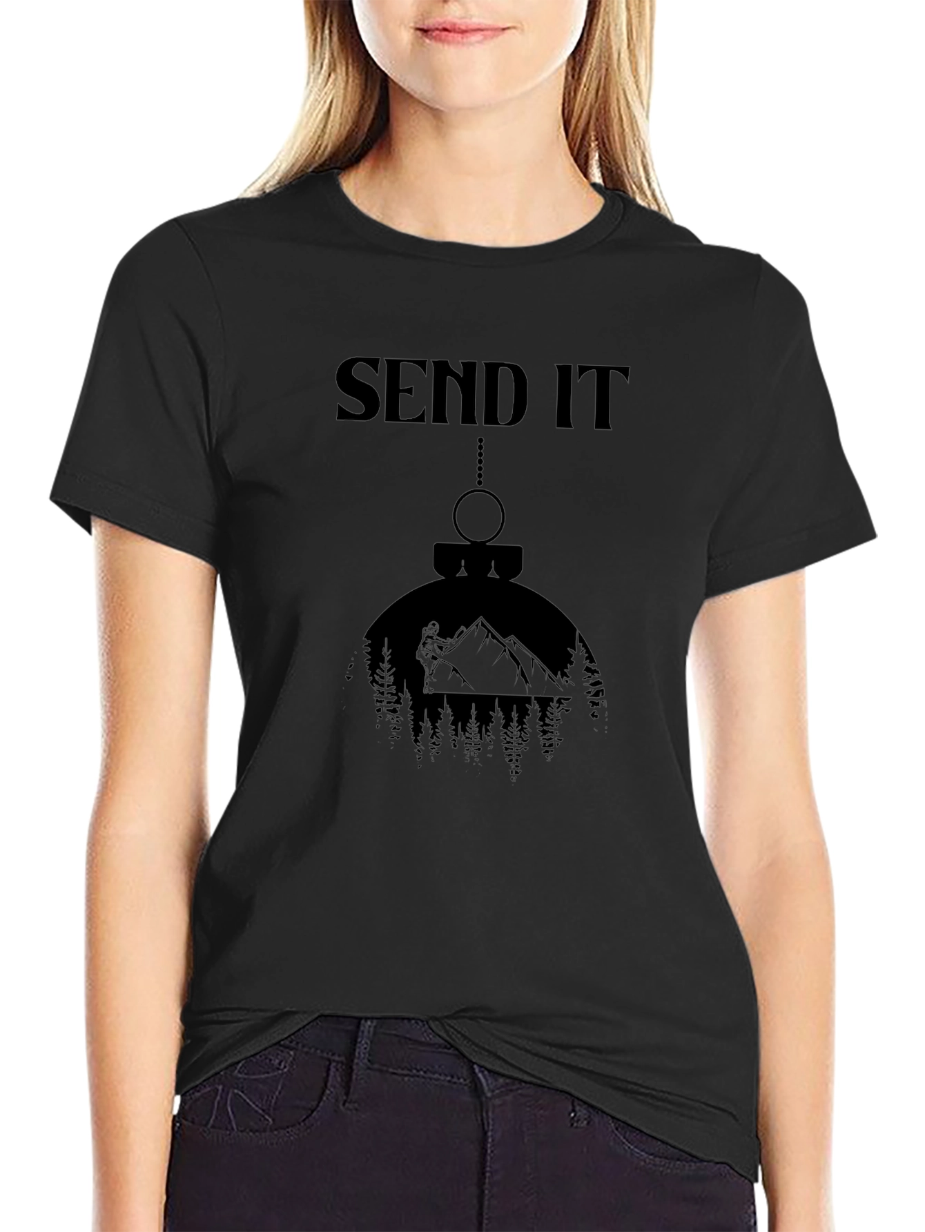 Send It Mountain Adventure Black T-Shirt