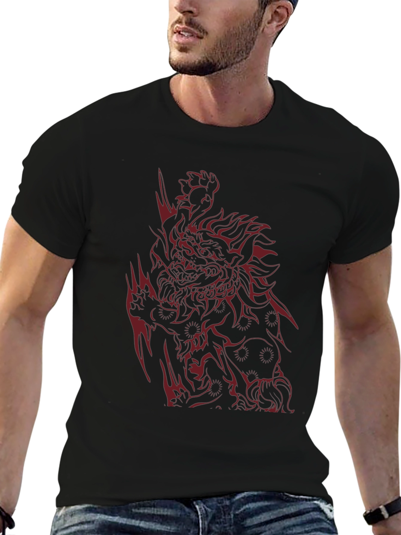 Red Dragon Graphic Black T-Shirt