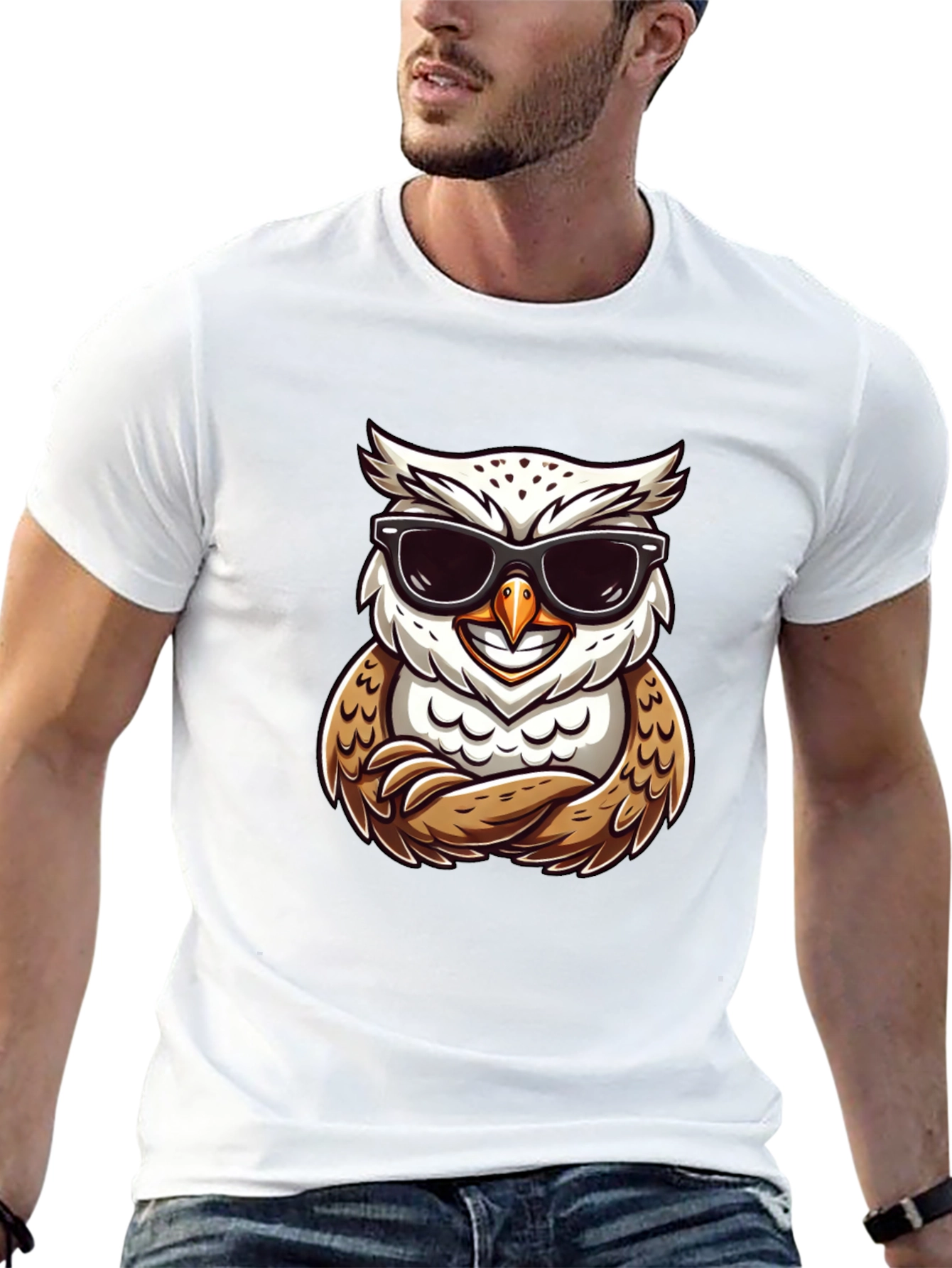 Cool Owl Graphic Tee - Trendy Bird Design