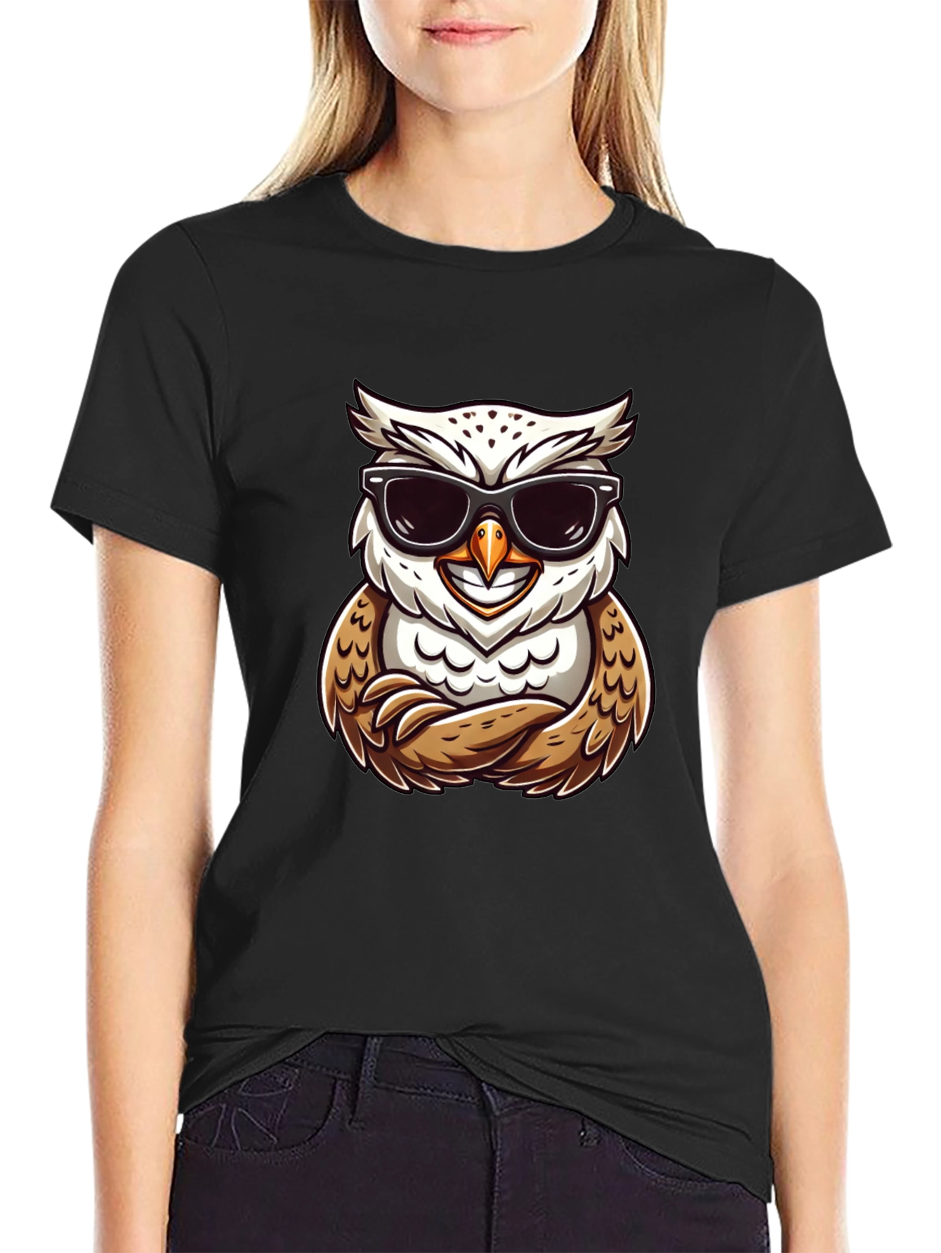 Cool Owl Graphic Tee - Trendy Bird Design