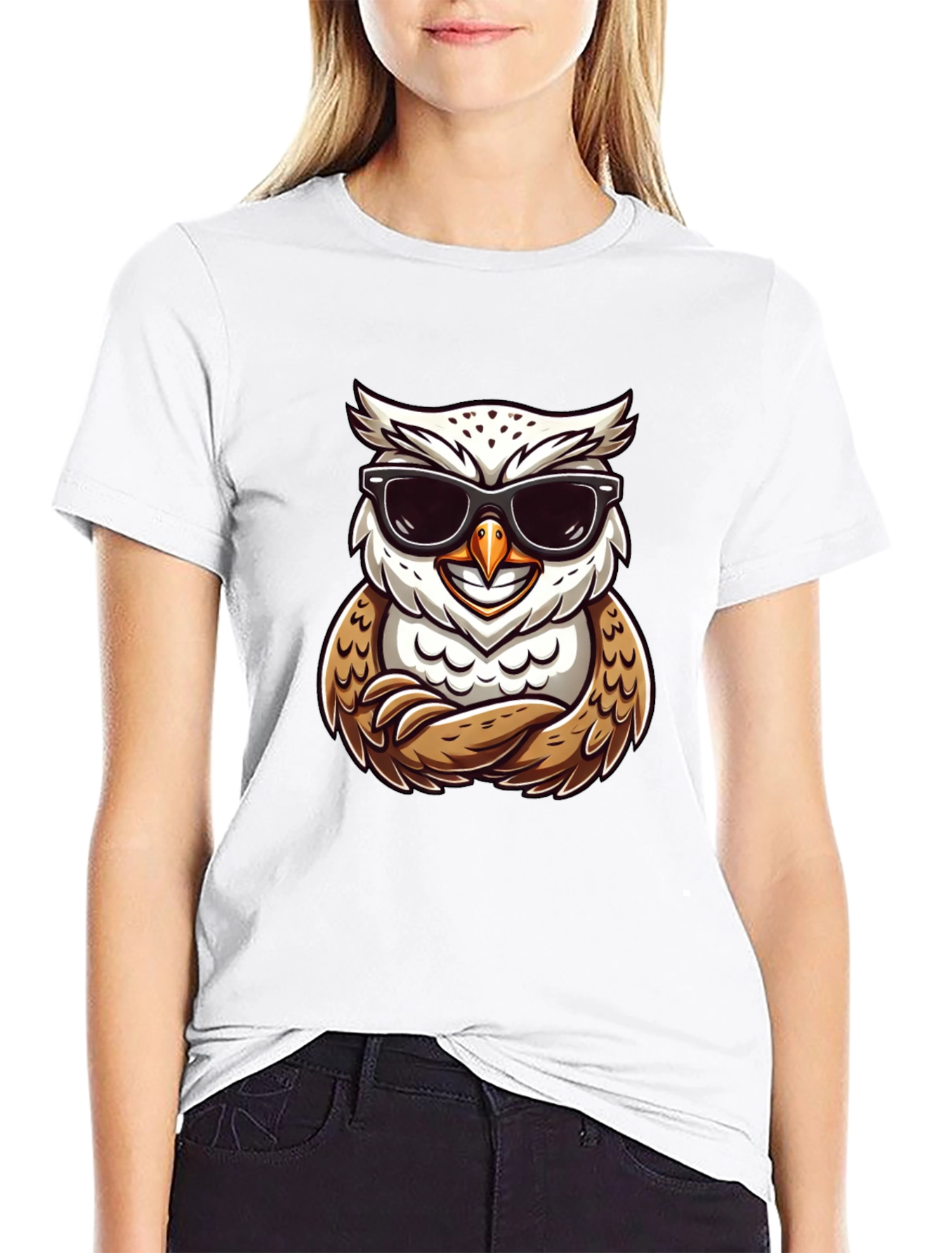 Cool Owl Graphic Tee - Trendy Bird Design