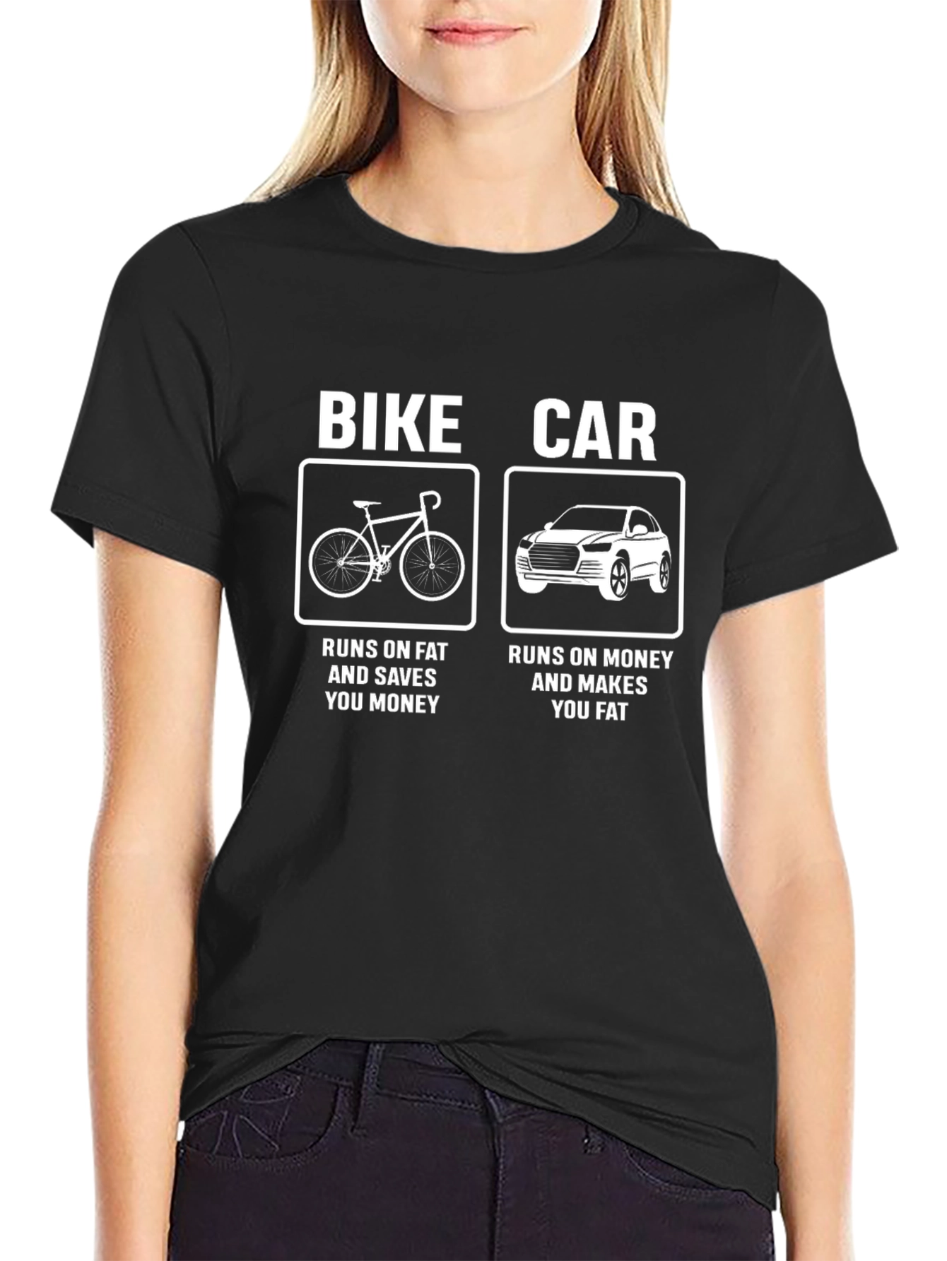 Bike vs Car T-Shirt - Funny Graphic Tee