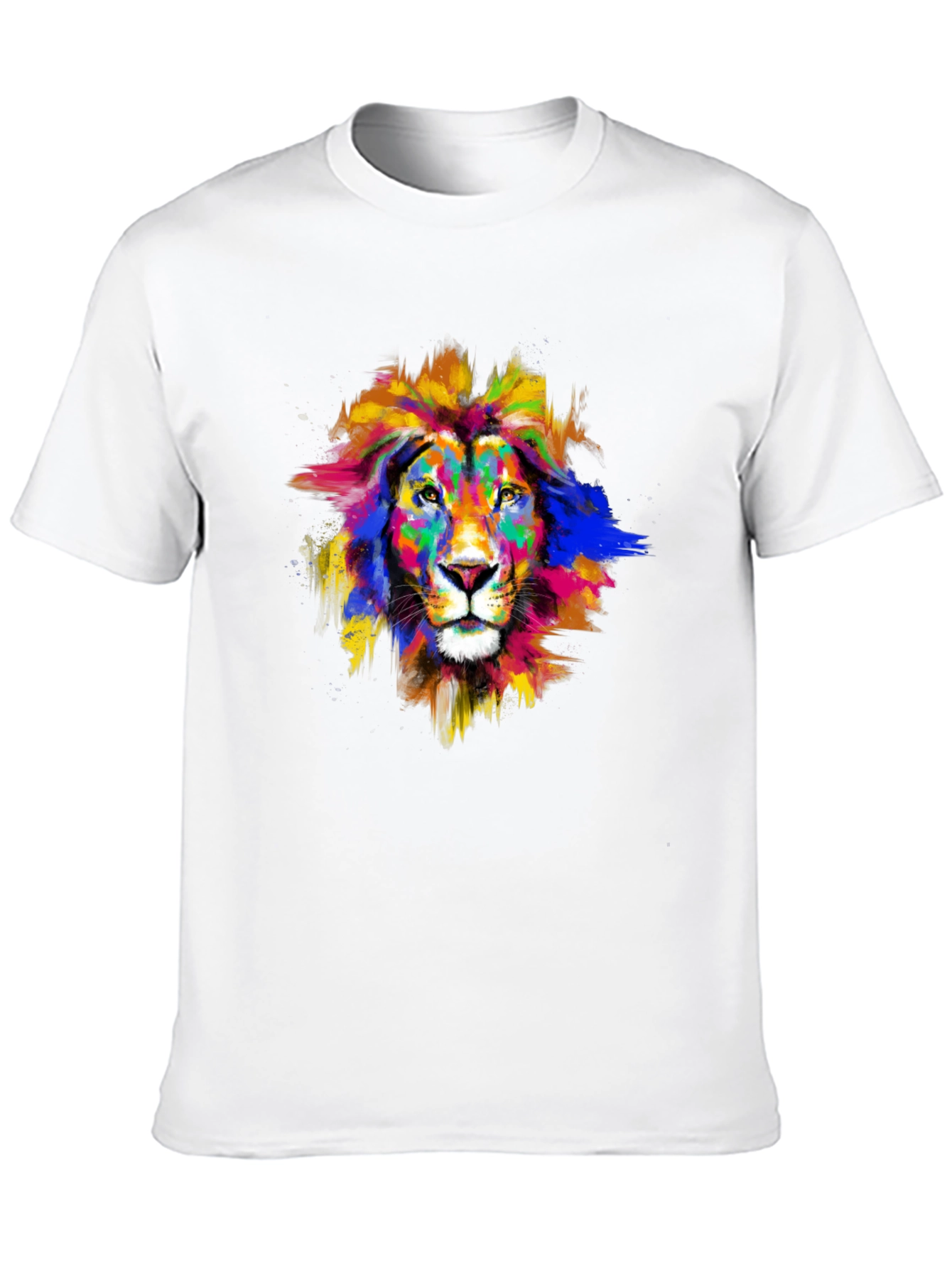 Vibrant Lion Graphic Black T-Shirt
