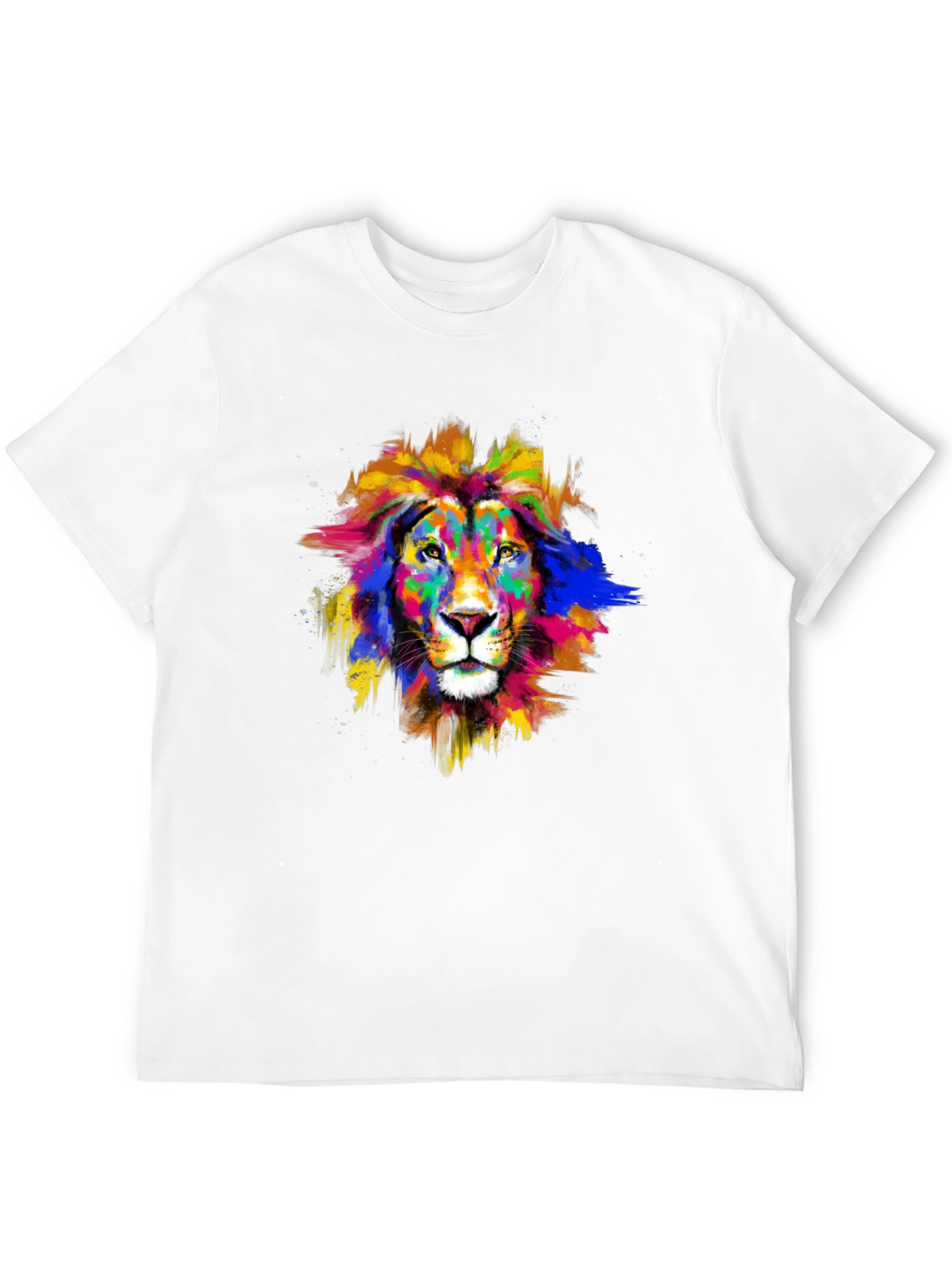 Vibrant Lion Graphic Black T-Shirt