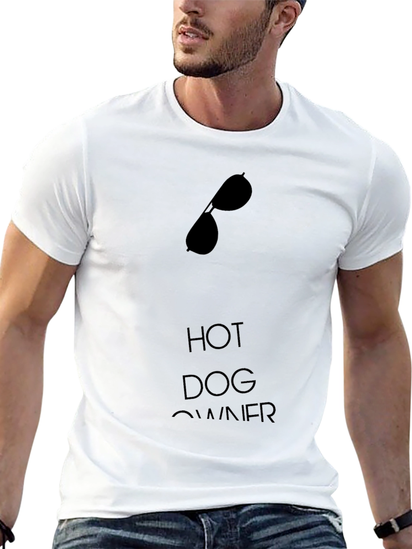 Hot Dog Owner Graphic Tee - Sunglasses Design