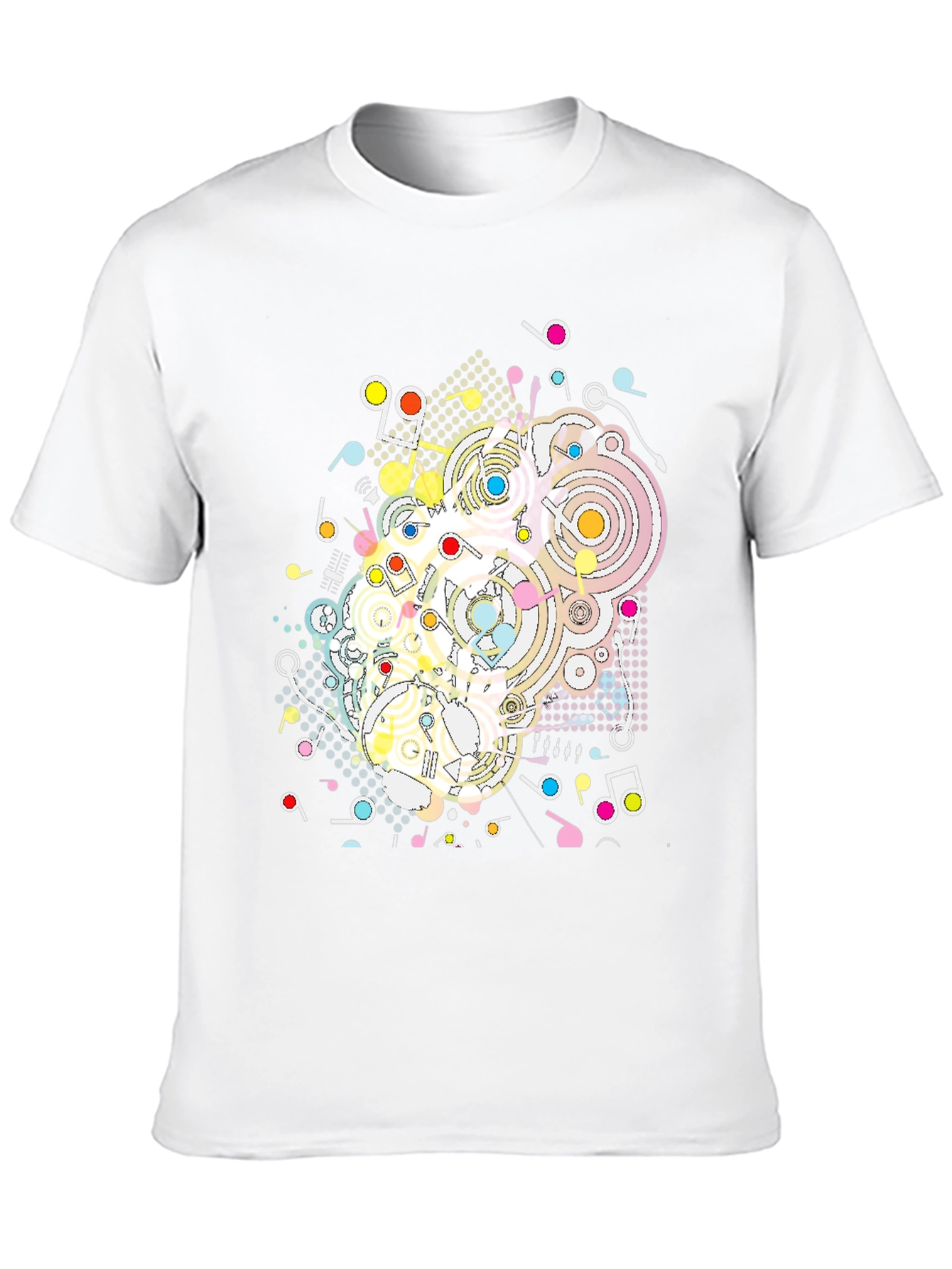 Abstract Music Note Graphic Tee - Modern Black T-Shirt