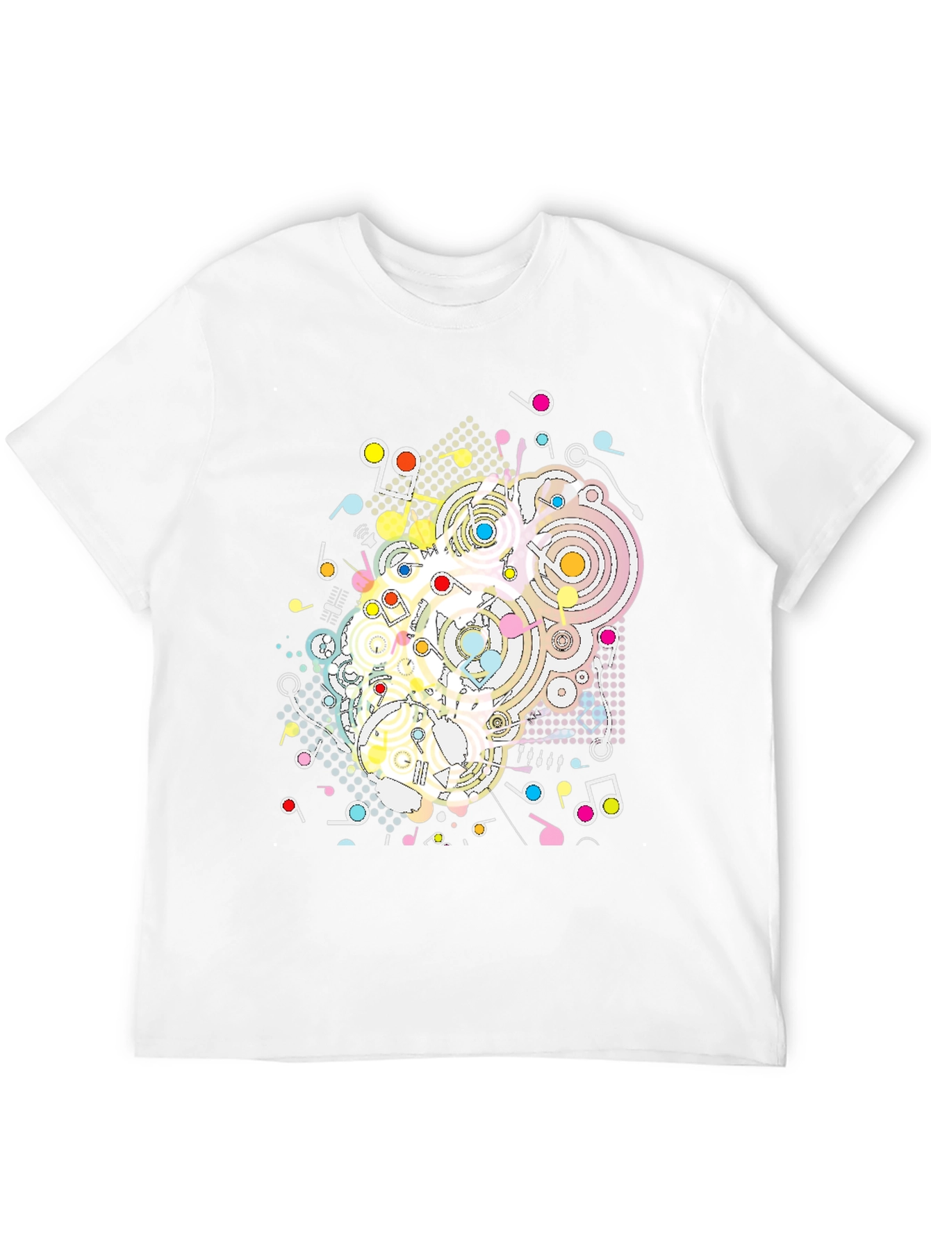 Abstract Music Note Graphic Tee - Modern Black T-Shirt