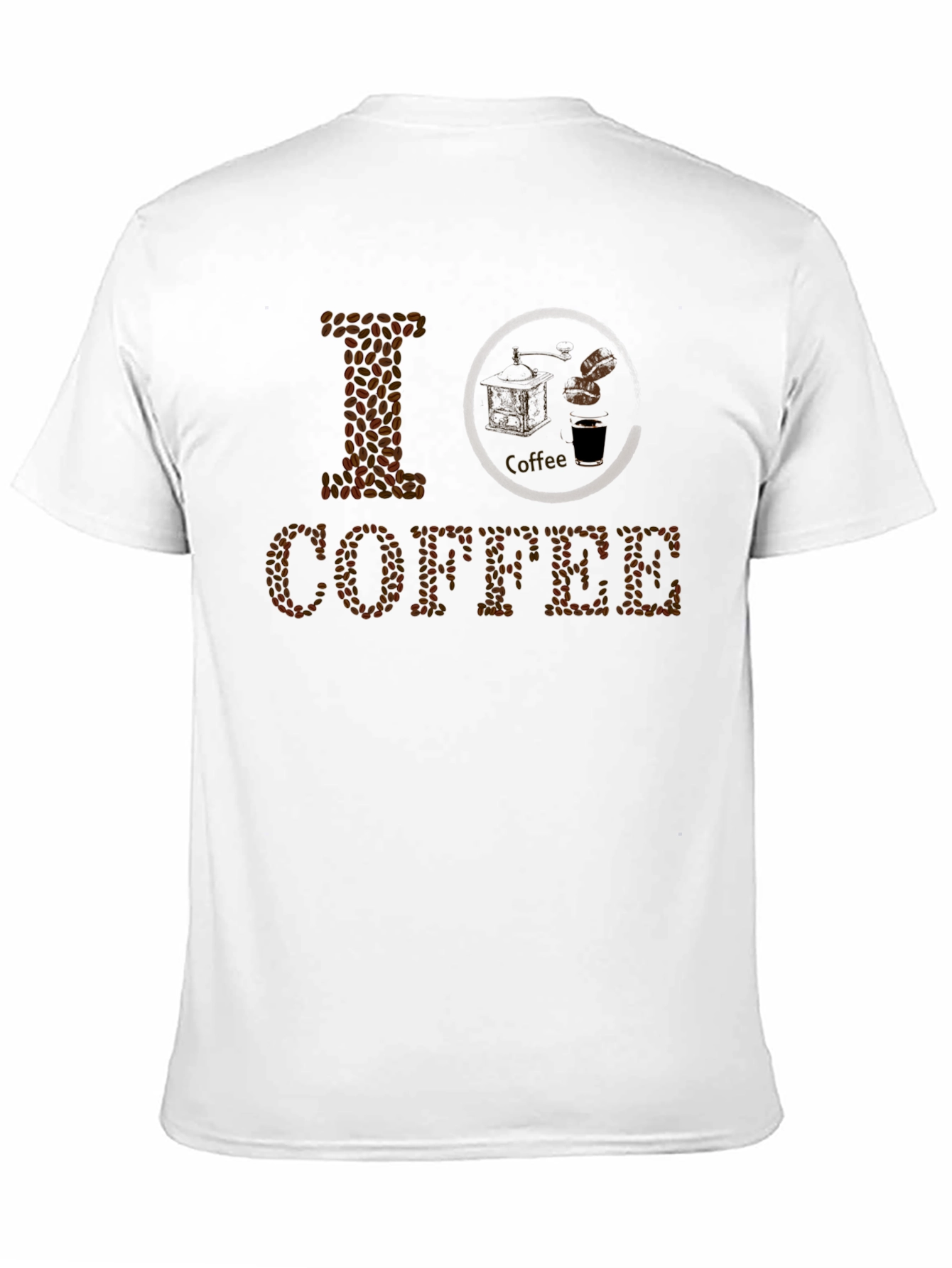 I Love Coffee T-Shirt - Coffee Bean Design
