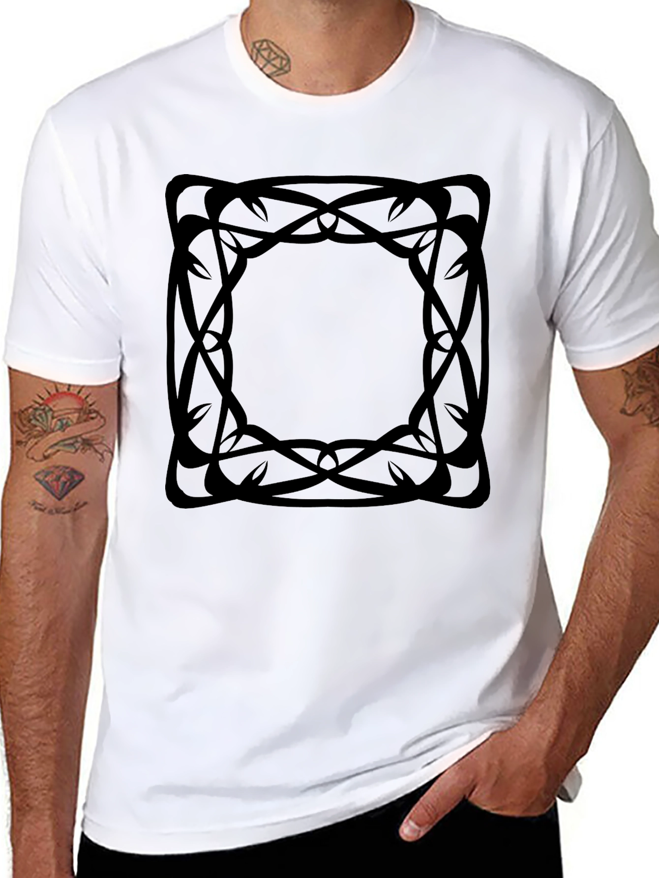Abstract Graphic Tee - Black