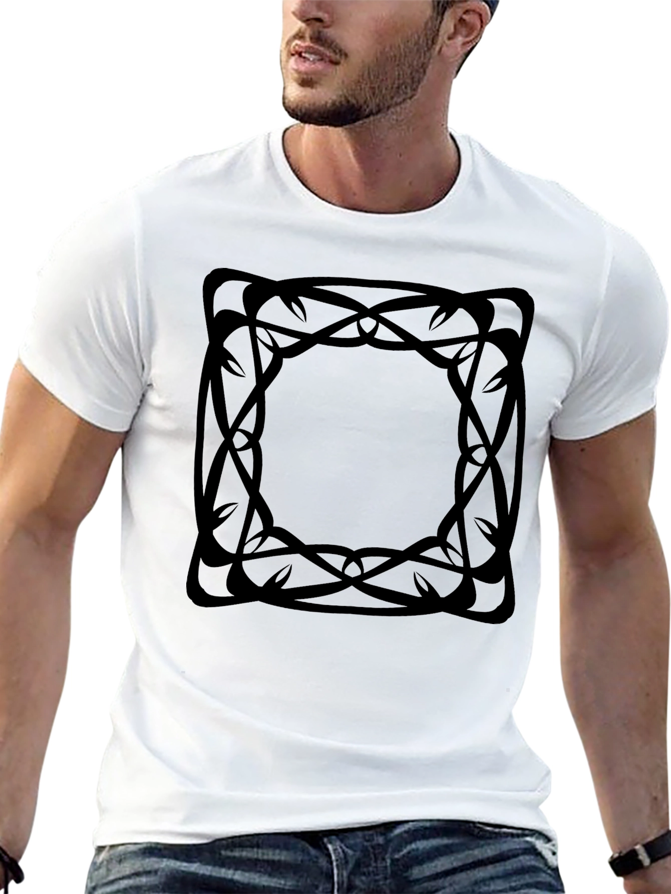 Abstract Graphic Tee - Black