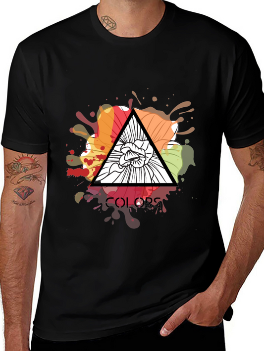 Artistic Colors Triangle Black T-Shirt