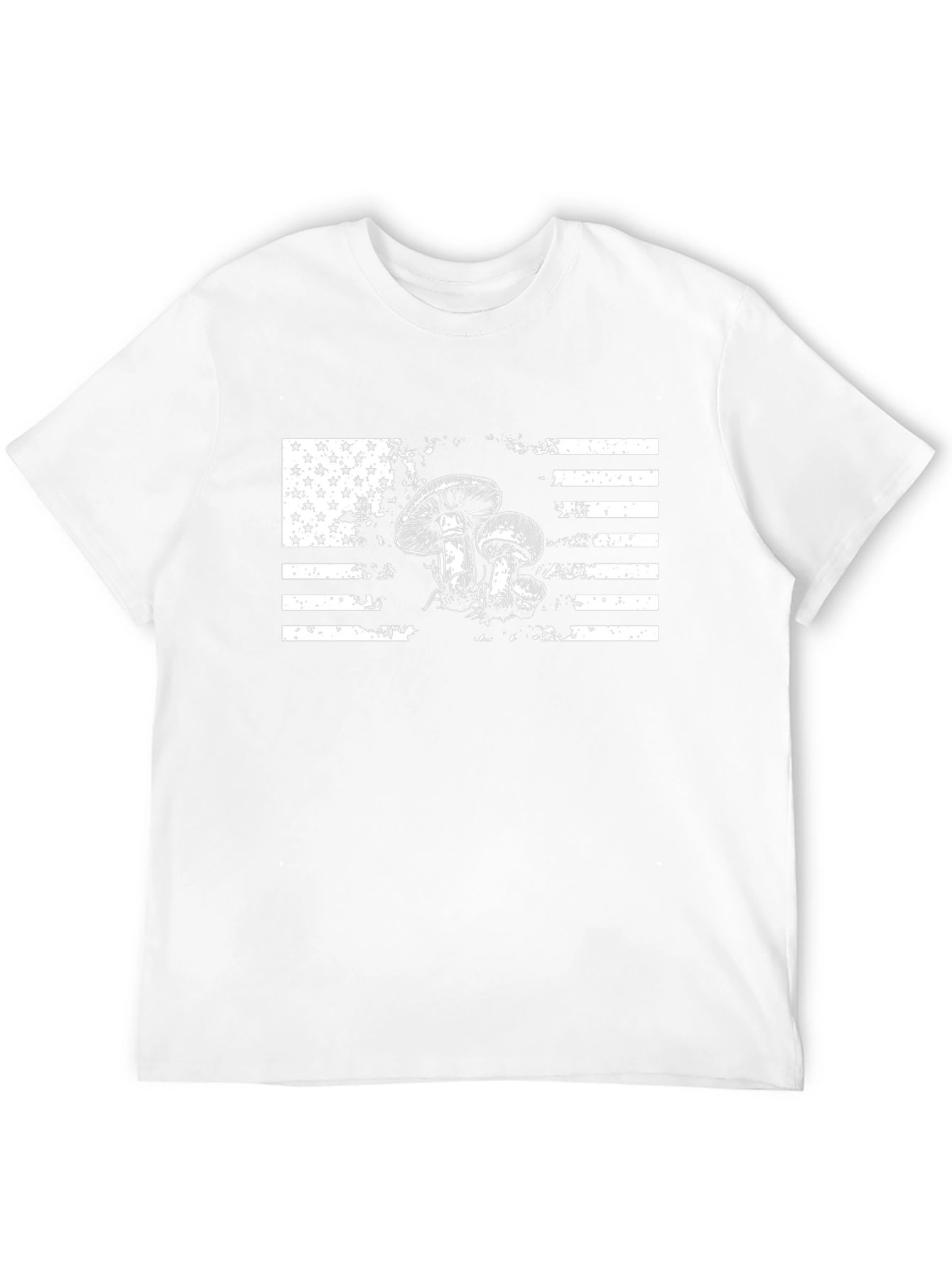 American Flag Mushroom Graphic T-Shirt