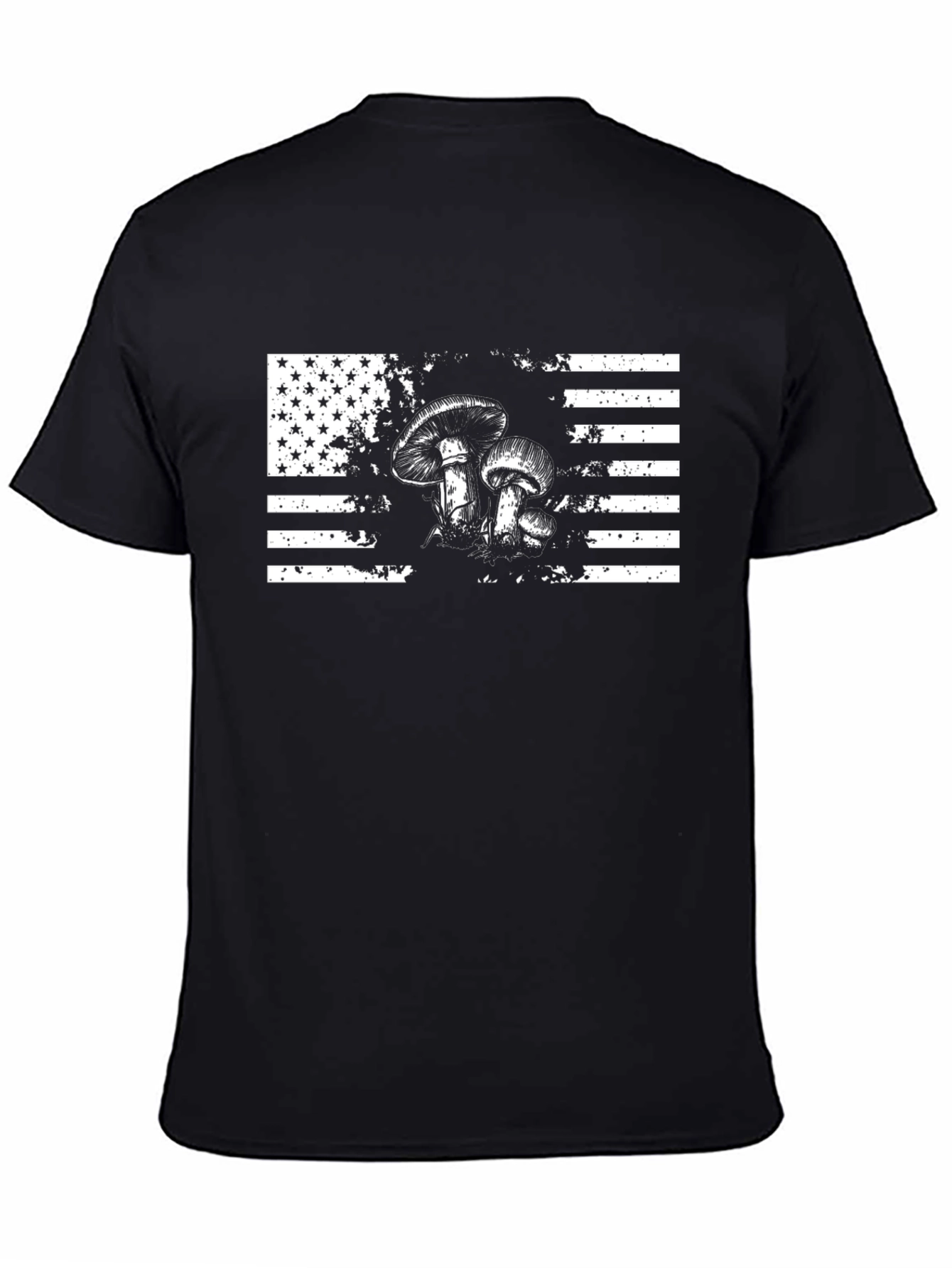 American Flag Mushroom Graphic T-Shirt