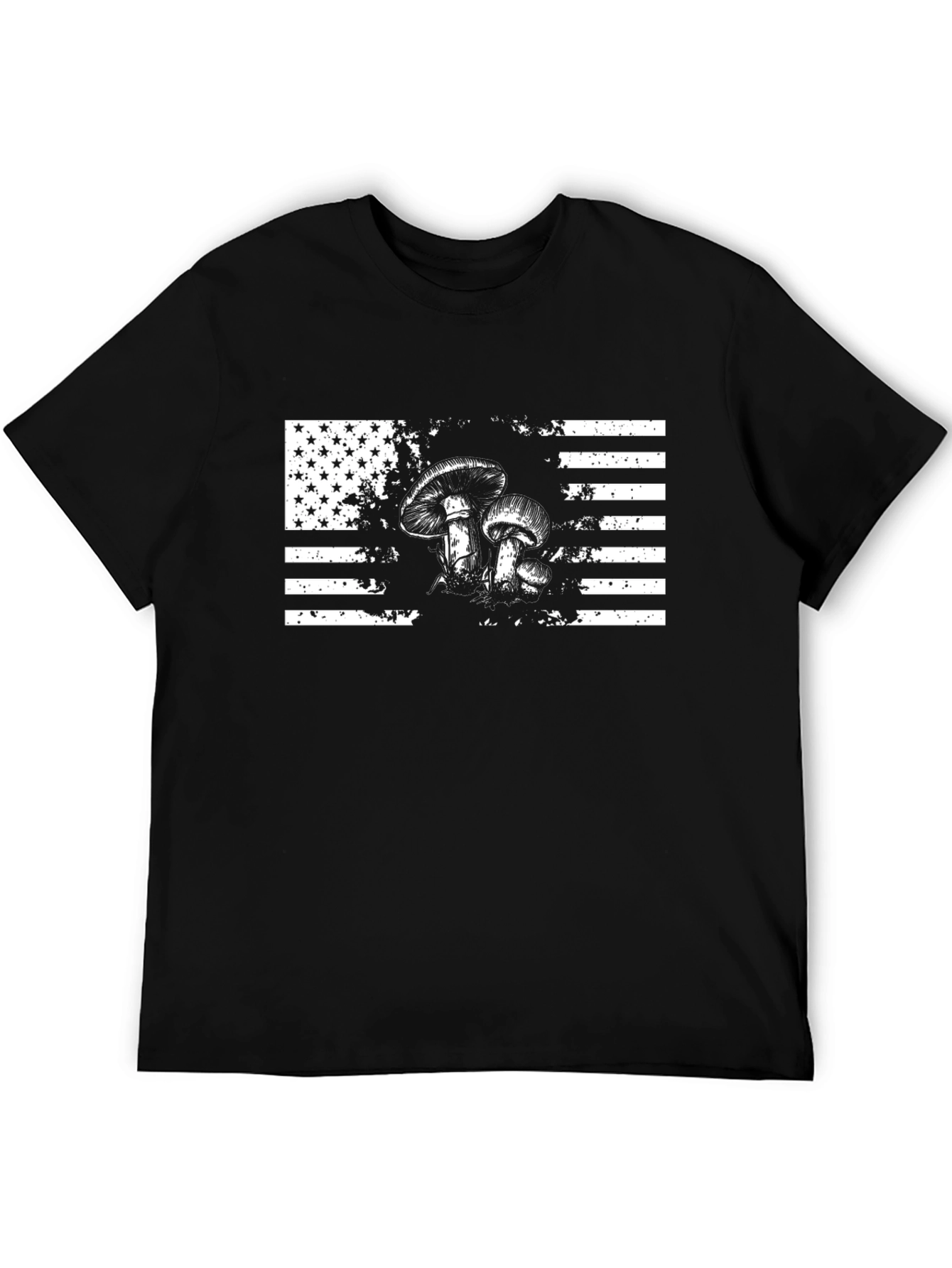 American Flag Mushroom Graphic T-Shirt