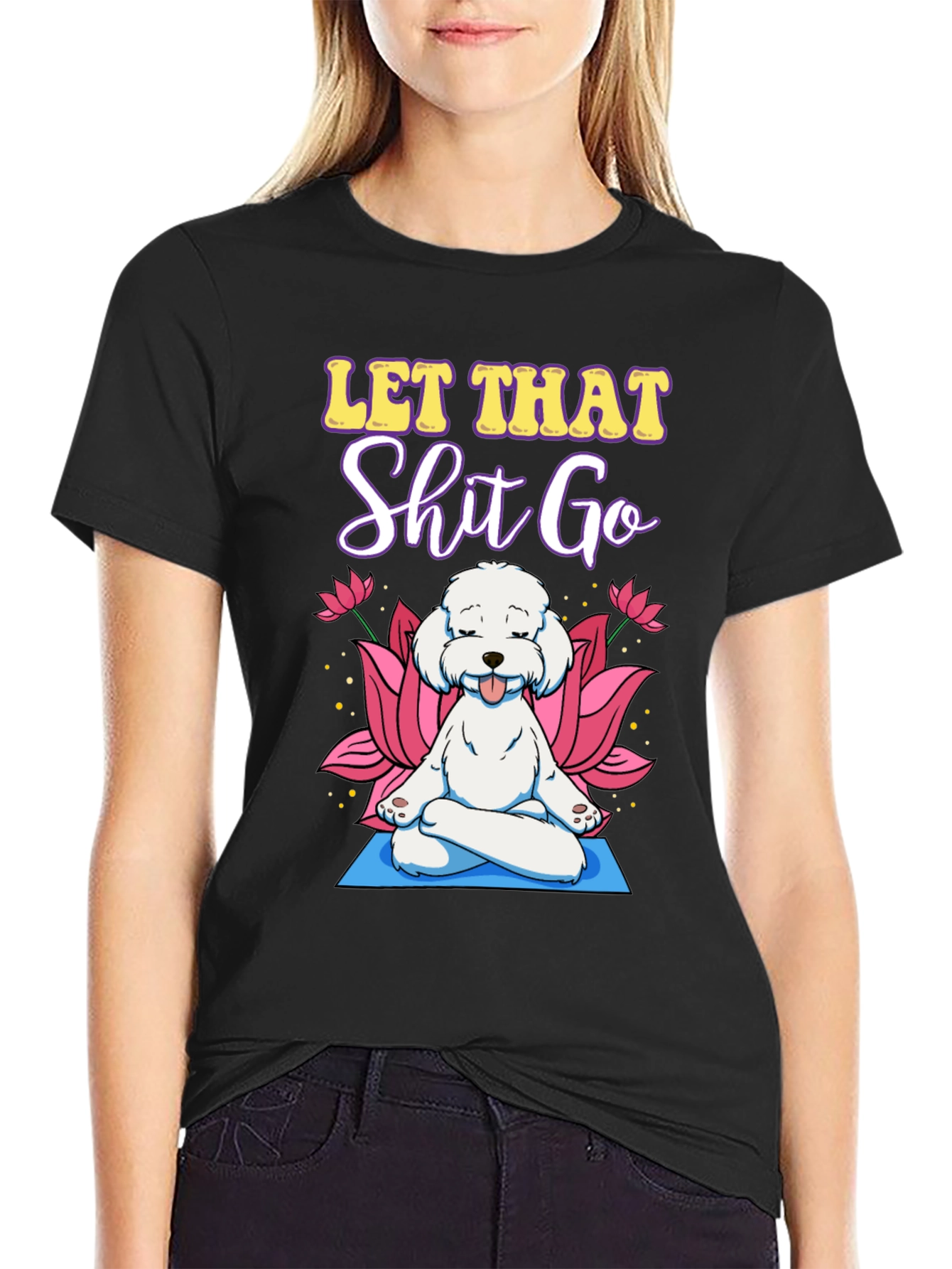 Let That Go Dog Meditation T-Shirt