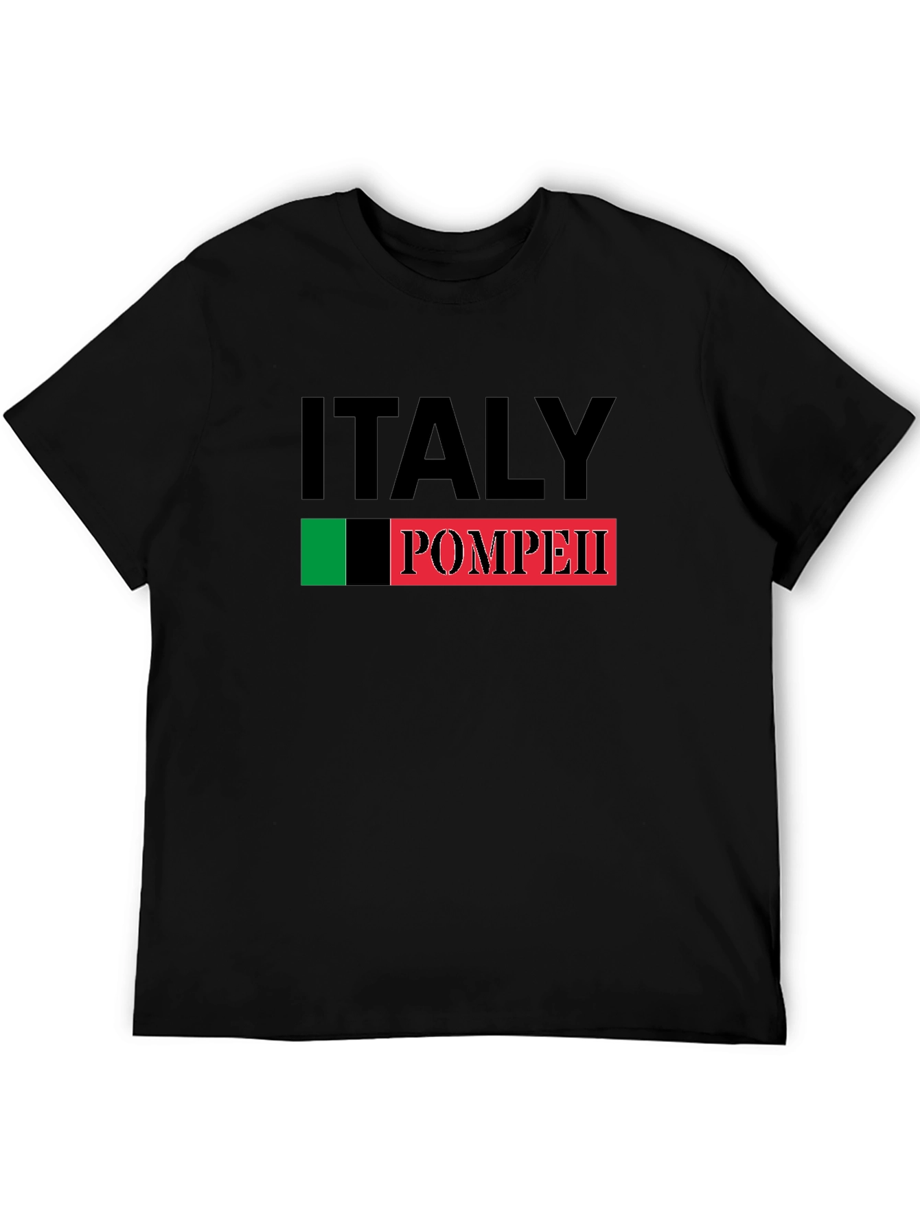 Italy Pompeii Black Graphic T-Shirt