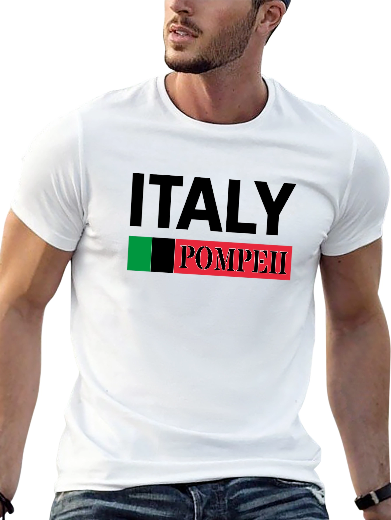 Italy Pompeii Black Graphic T-Shirt