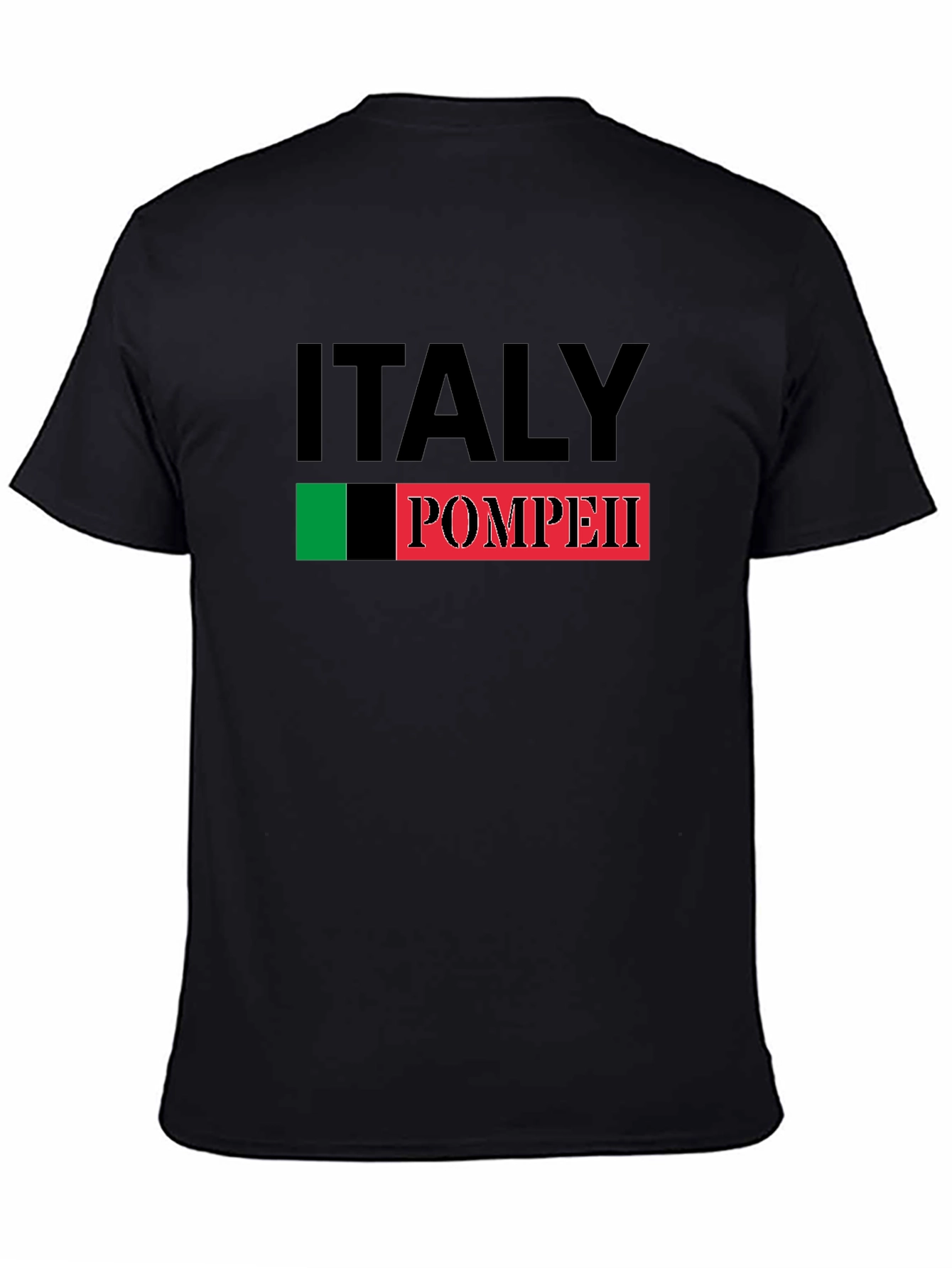Italy Pompeii Black Graphic T-Shirt