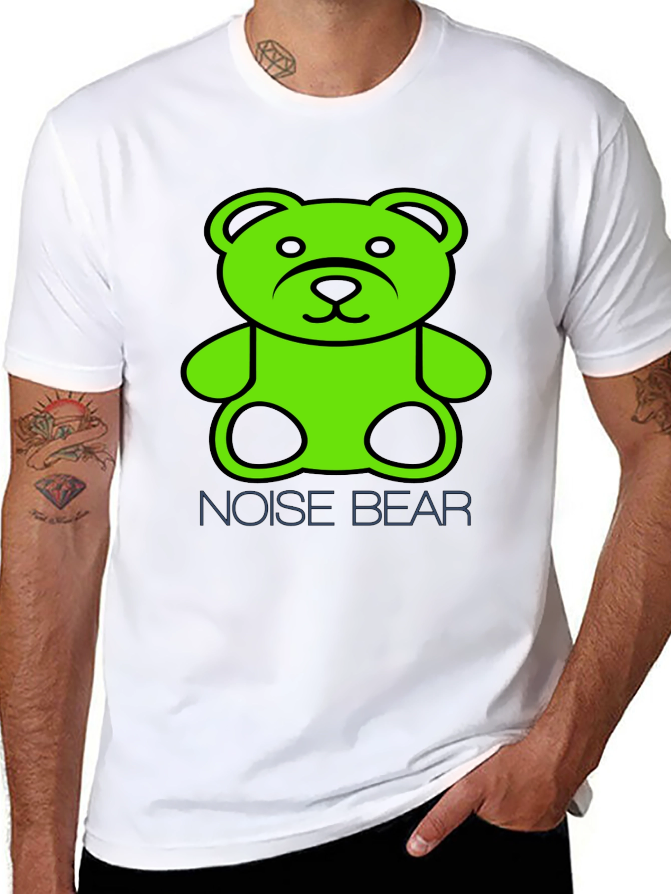 Noise Bear Graphic T-Shirt - Black Cotton Tee