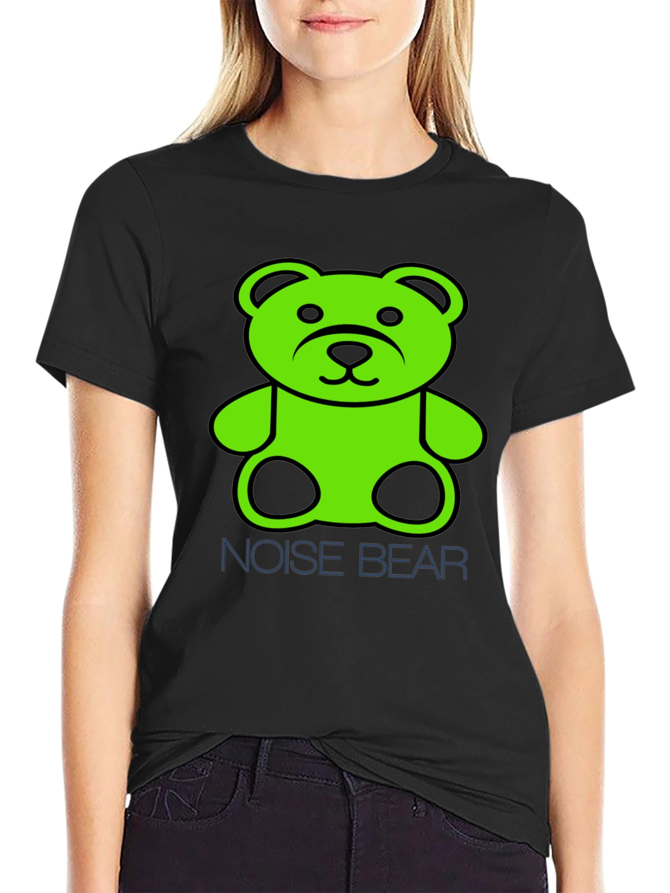 Noise Bear Graphic T-Shirt - Black Cotton Tee