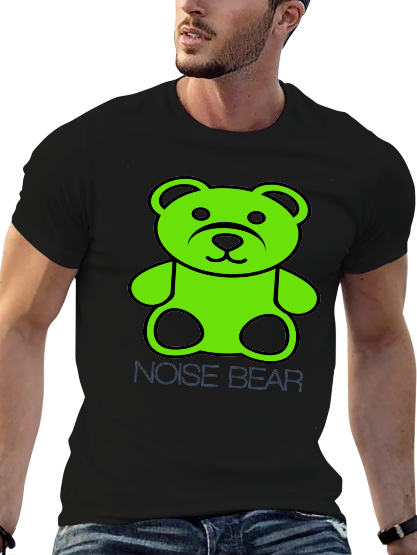 Noise Bear Graphic T-Shirt - Black Cotton Tee