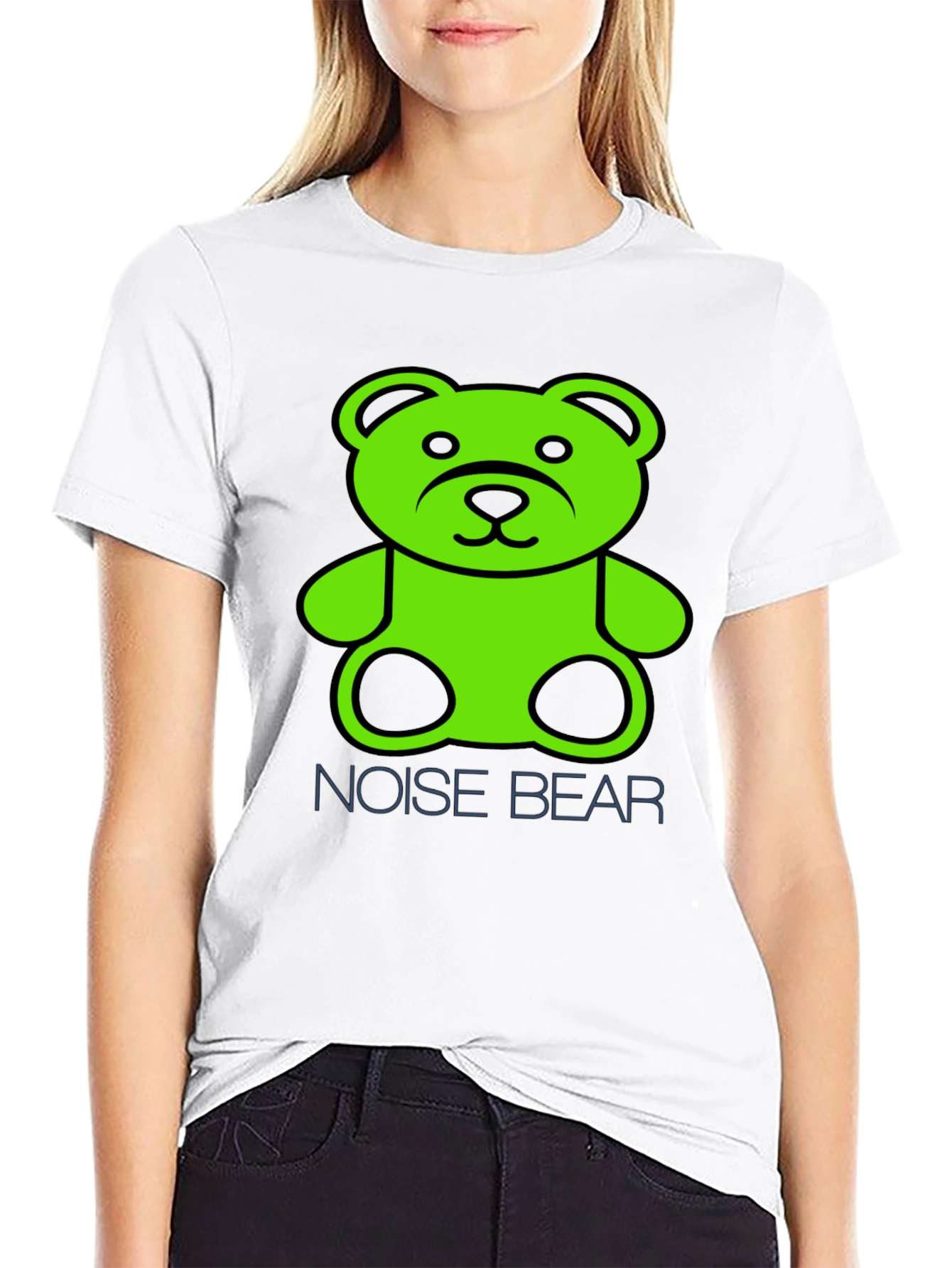 Noise Bear Graphic T-Shirt - Black Cotton Tee