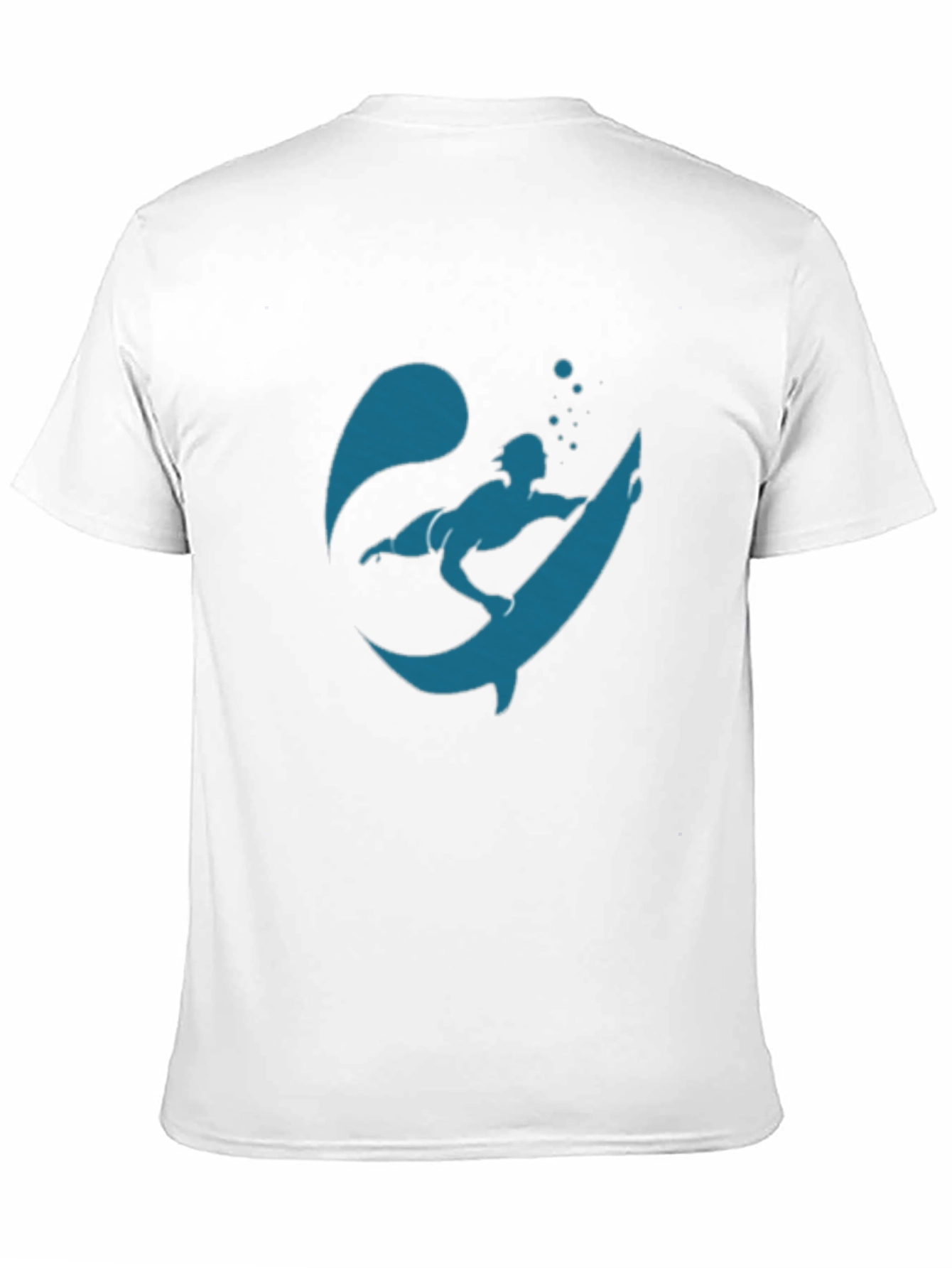 Surfer Silhouette Graphic Tee - Black Cotton T-Shirt