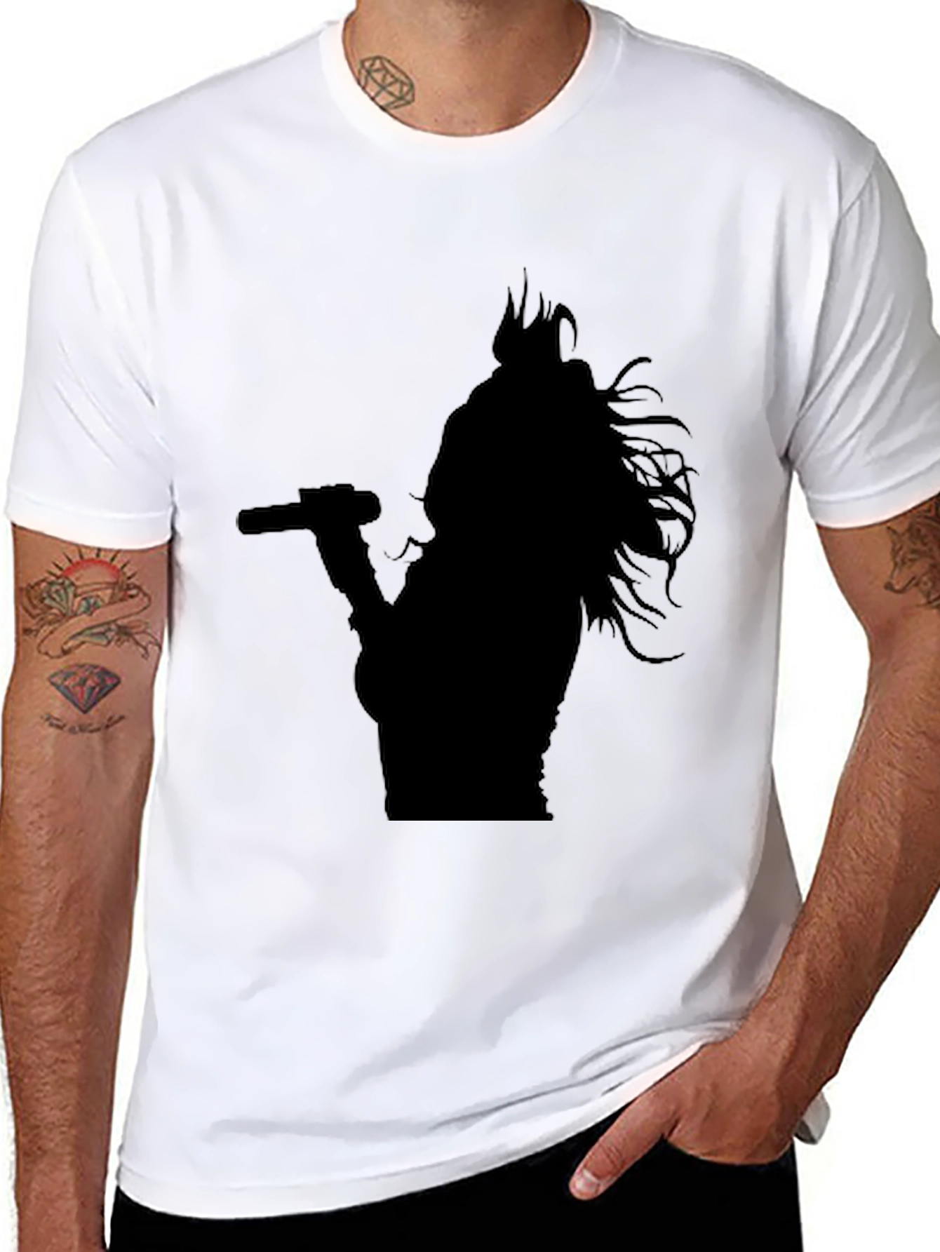Black Silhouette Singer Graphic Tee