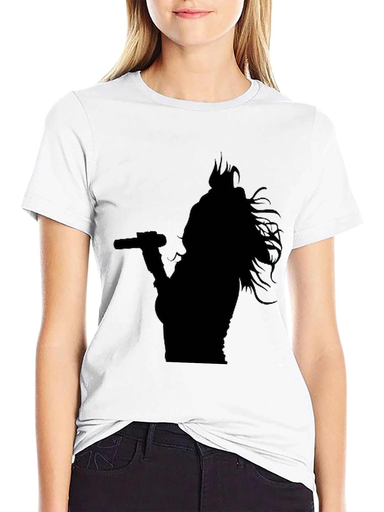 Black Silhouette Singer Graphic Tee