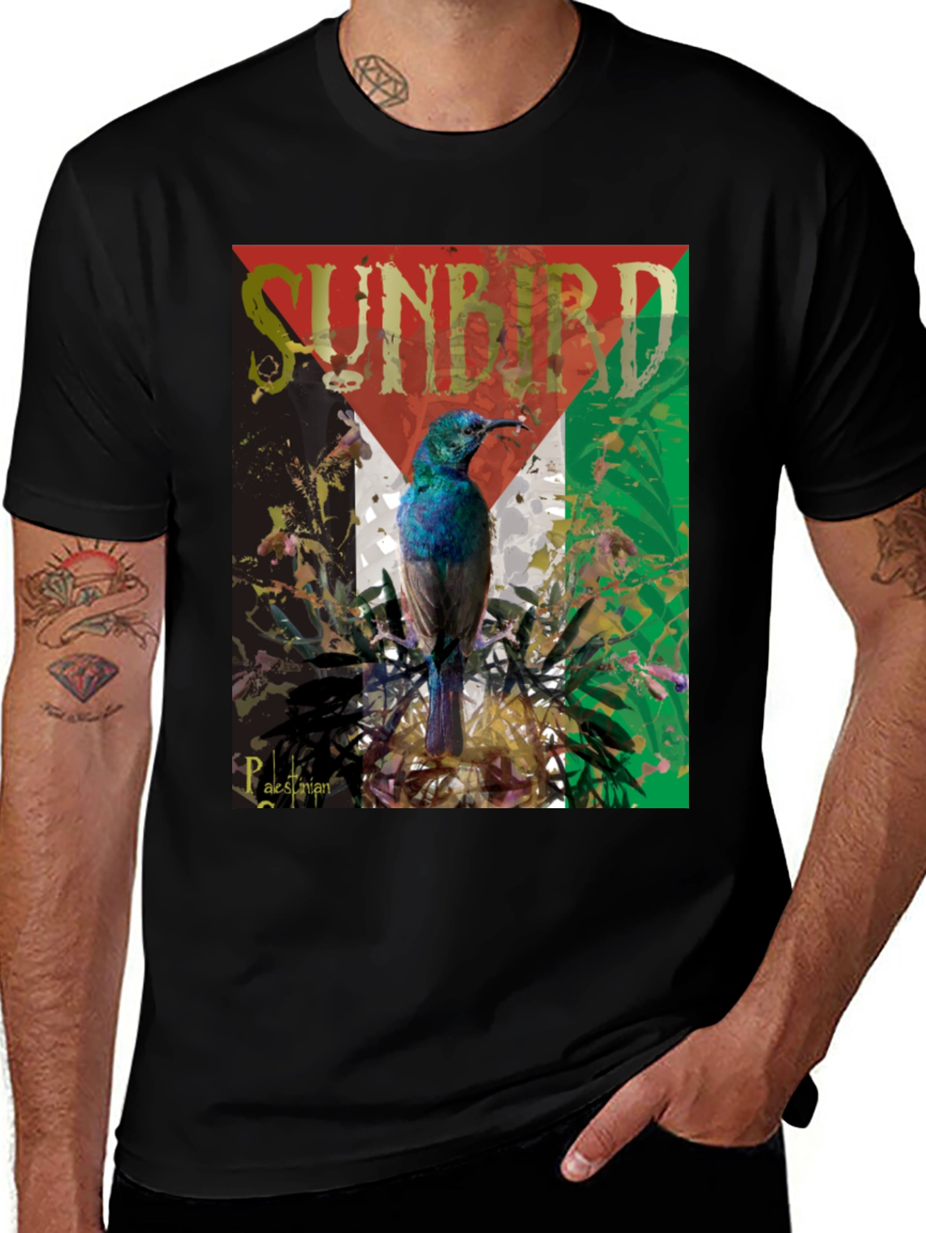Sunbird Palestine Flag Graphic T-Shirt