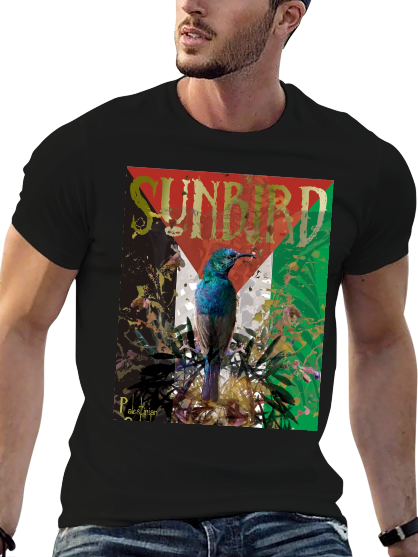 Sunbird Palestine Flag Graphic T-Shirt