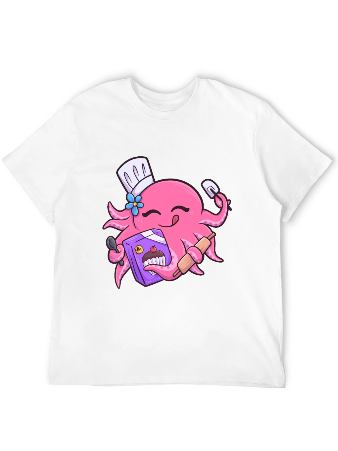Octopus Baker T-Shirt - Funny Cartoon Graphic Tee