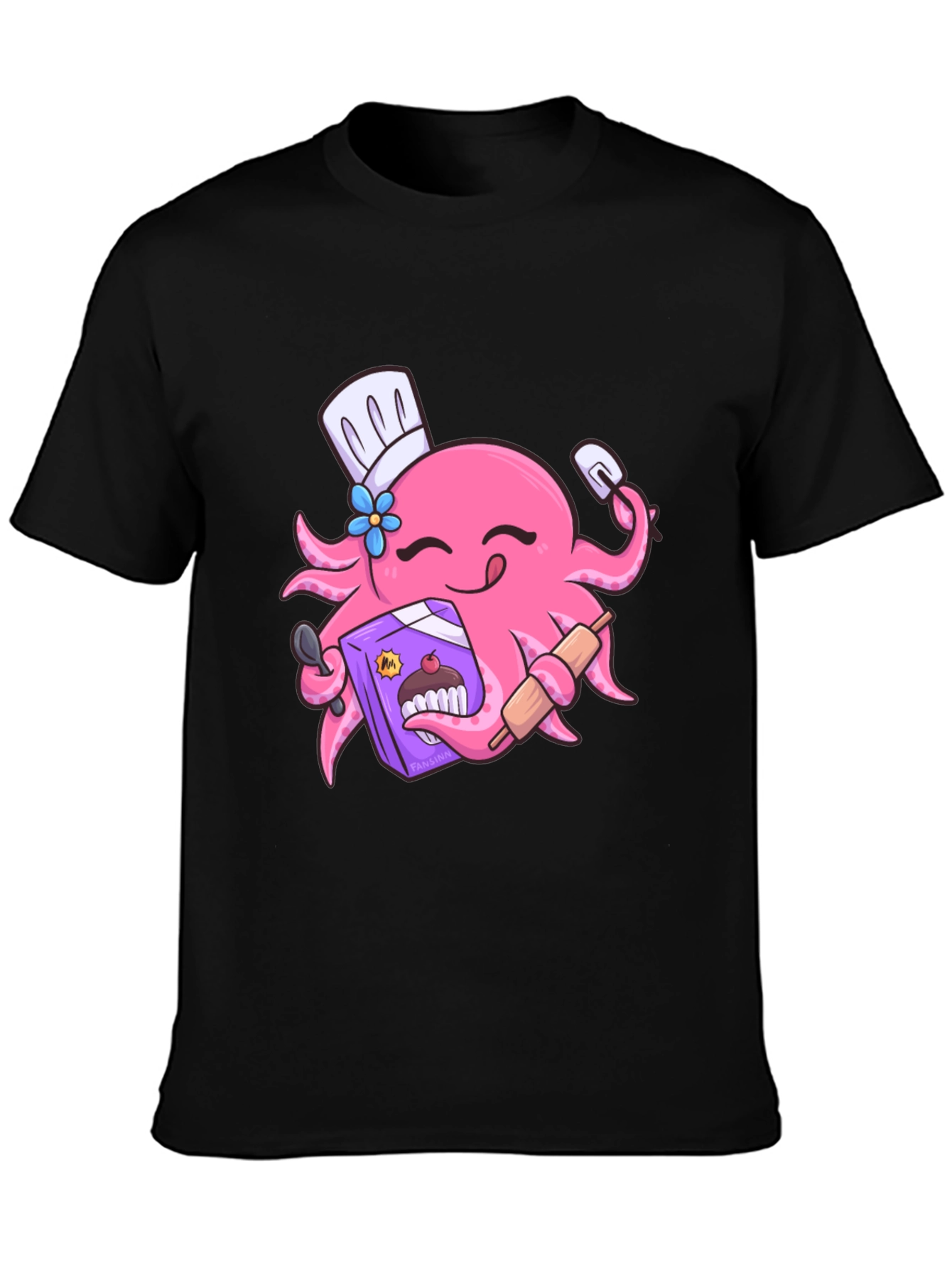 Octopus Baker T-Shirt - Funny Cartoon Graphic Tee
