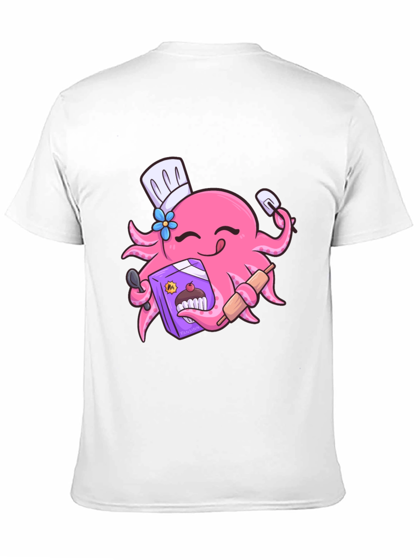 Octopus Baker T-Shirt - Funny Cartoon Graphic Tee