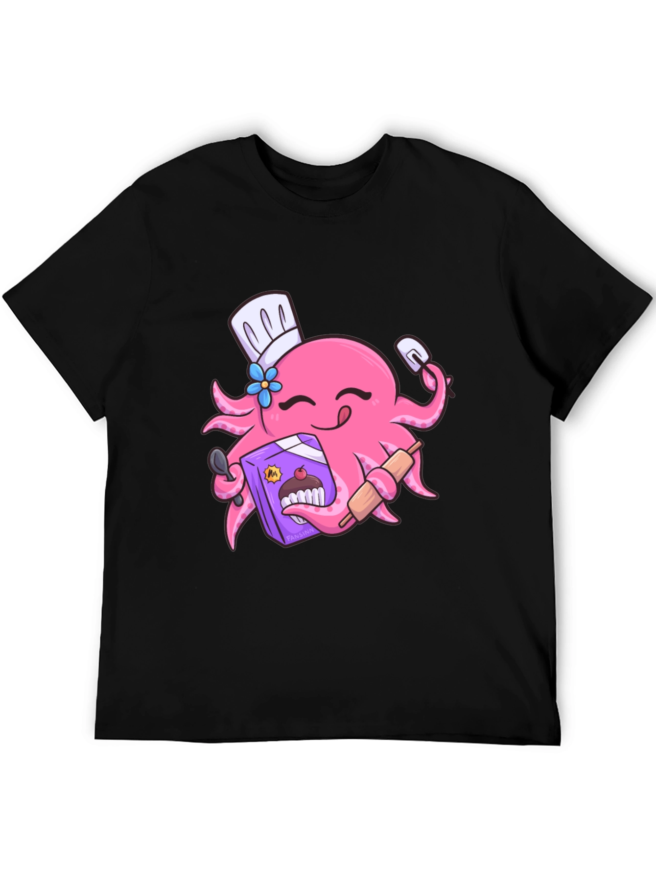 Octopus Baker T-Shirt - Funny Cartoon Graphic Tee