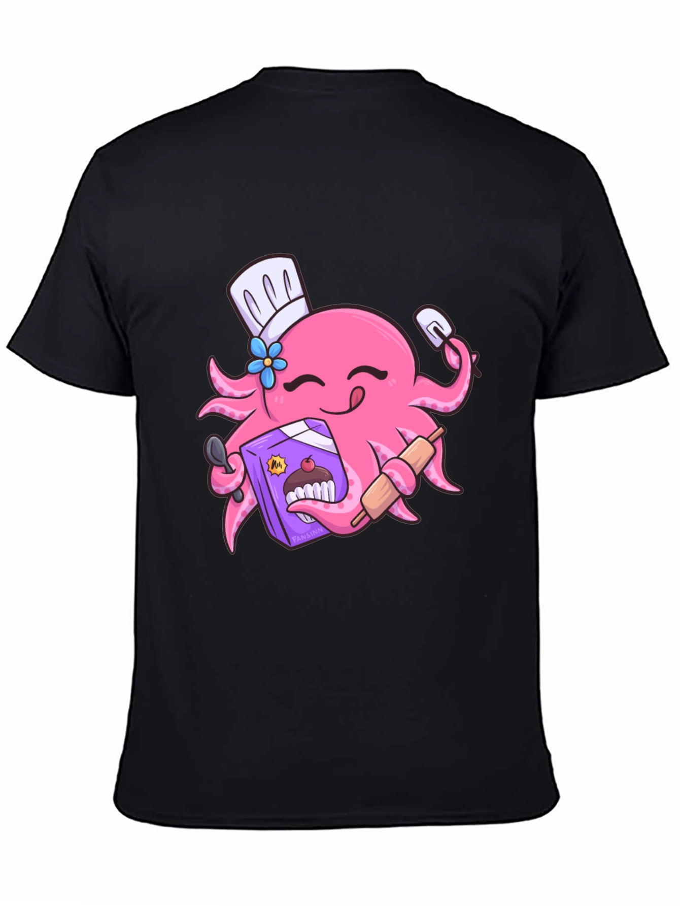 Octopus Baker T-Shirt - Funny Cartoon Graphic Tee