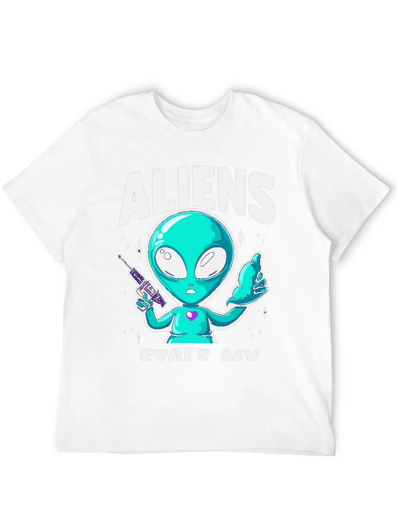 Aliens Stole My Sock T-Shirt - Black Cotton Tee