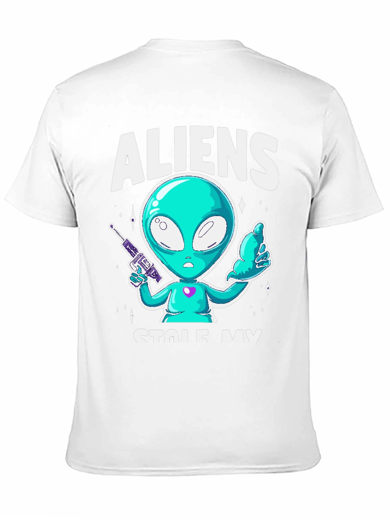 Aliens Stole My Sock T-Shirt - Black Cotton Tee