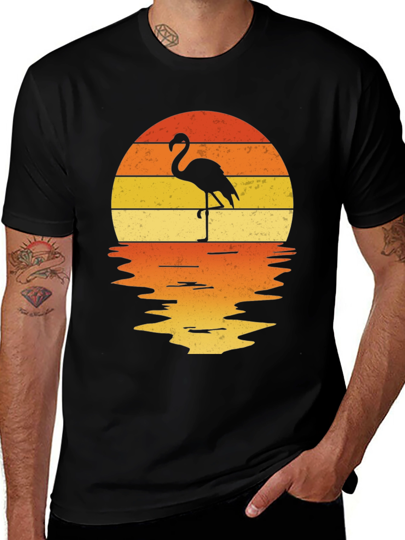 Flamingo Sunset Graphic Tee - Tropical Vibes