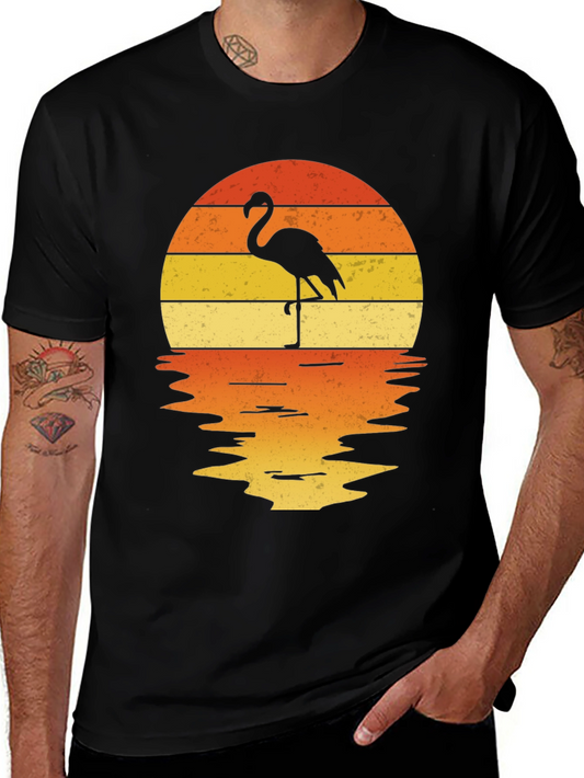 Flamingo Sunset Graphic Tee - Tropical Vibes