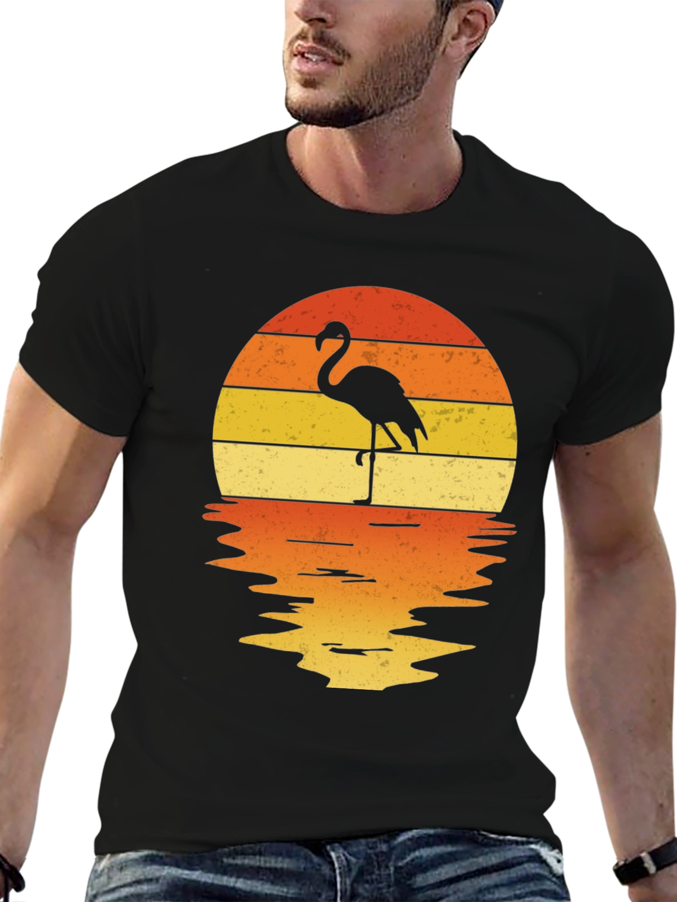 Flamingo Sunset Graphic Tee - Tropical Vibes