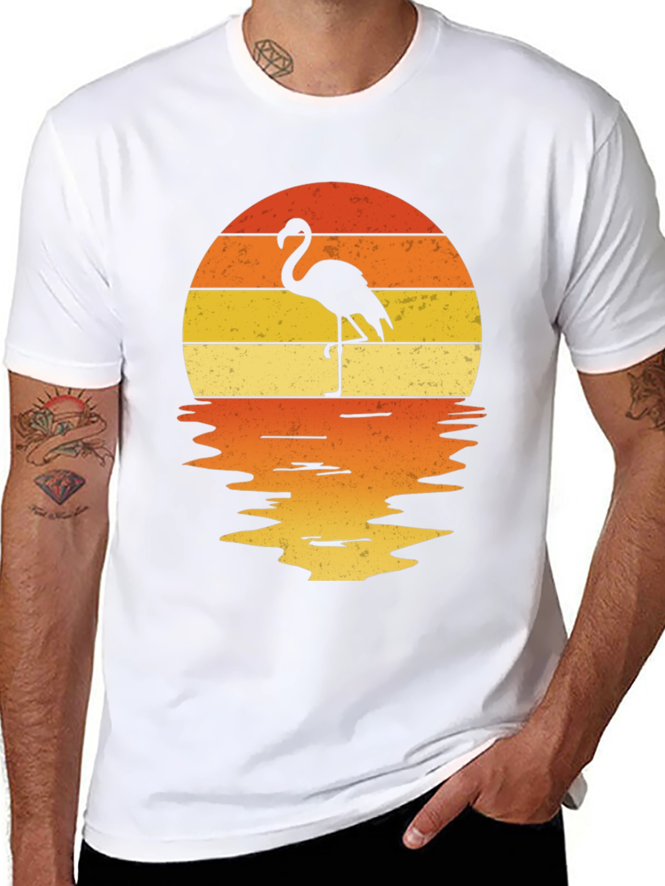 Flamingo Sunset Graphic Tee - Tropical Vibes