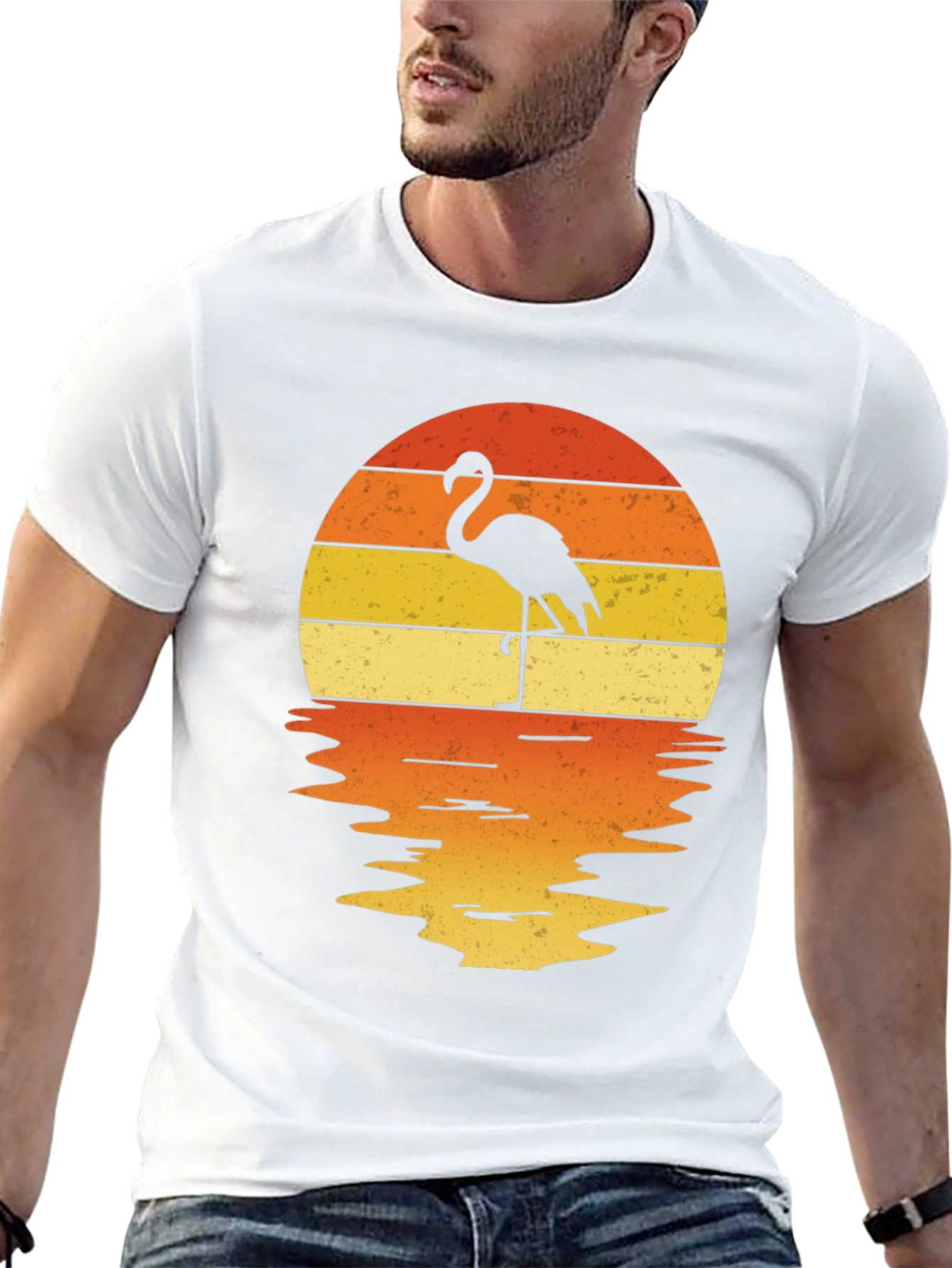 Flamingo Sunset Graphic Tee - Tropical Vibes