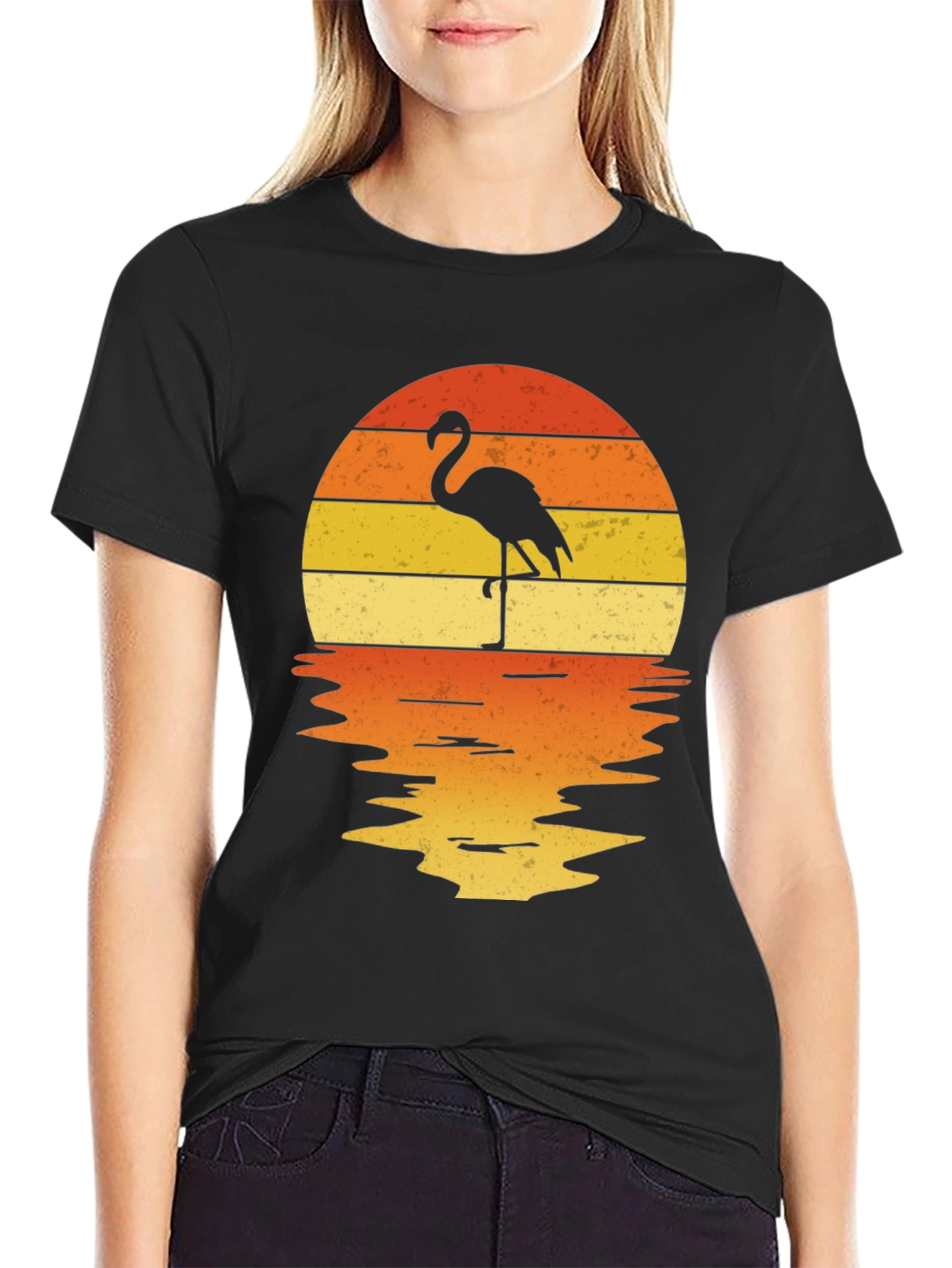 Flamingo Sunset Graphic Tee - Tropical Vibes