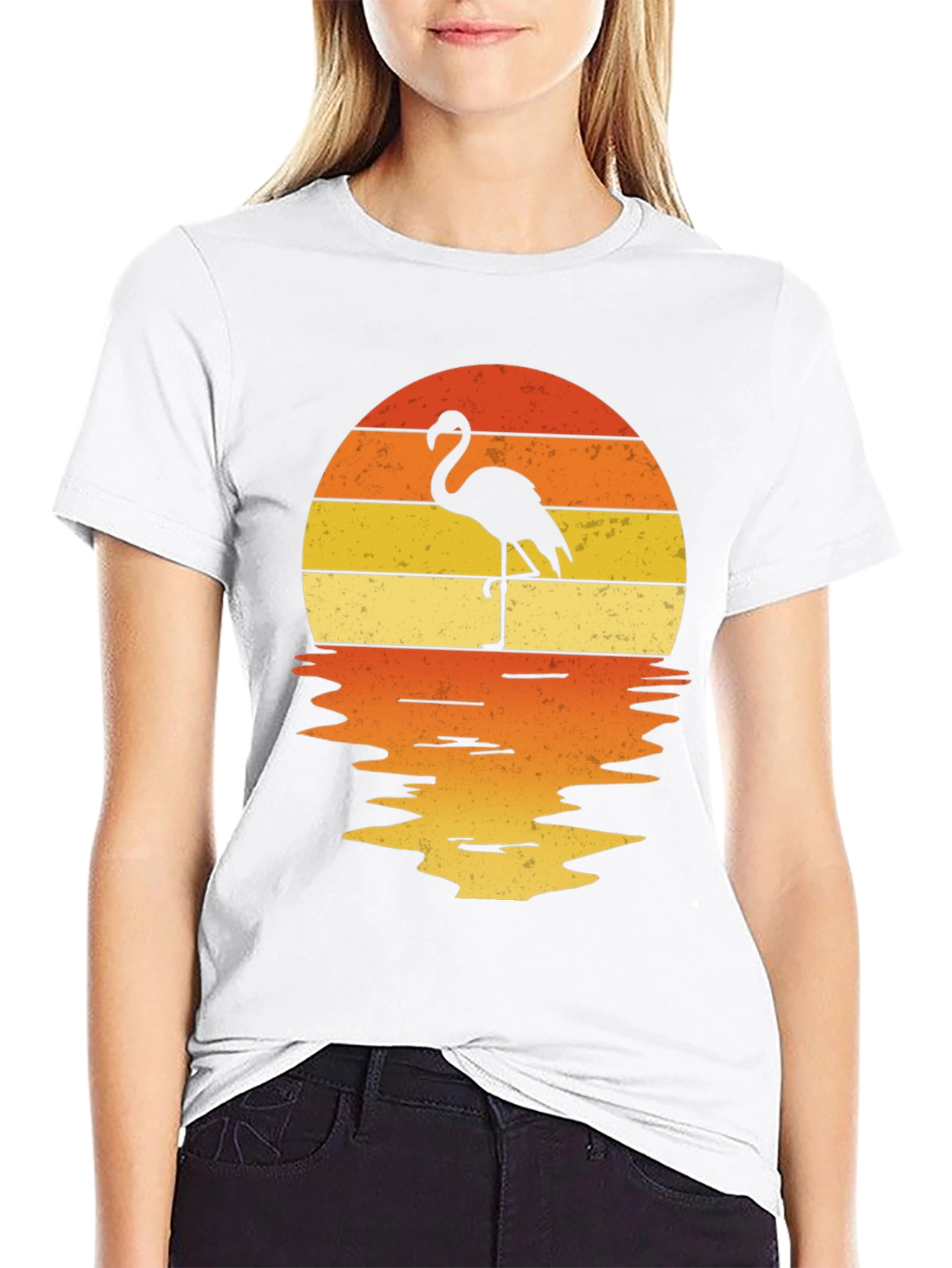 Flamingo Sunset Graphic Tee - Tropical Vibes