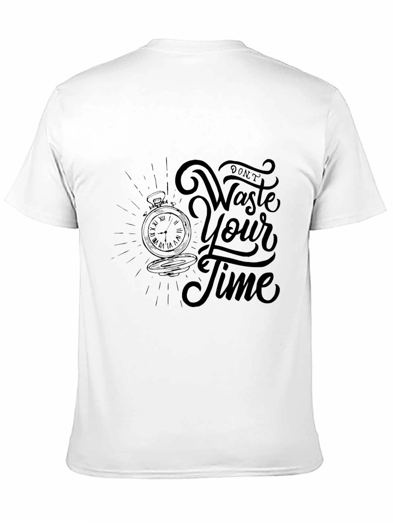 Dont Waste Your Time T-Shirt - Black Graphic Tee