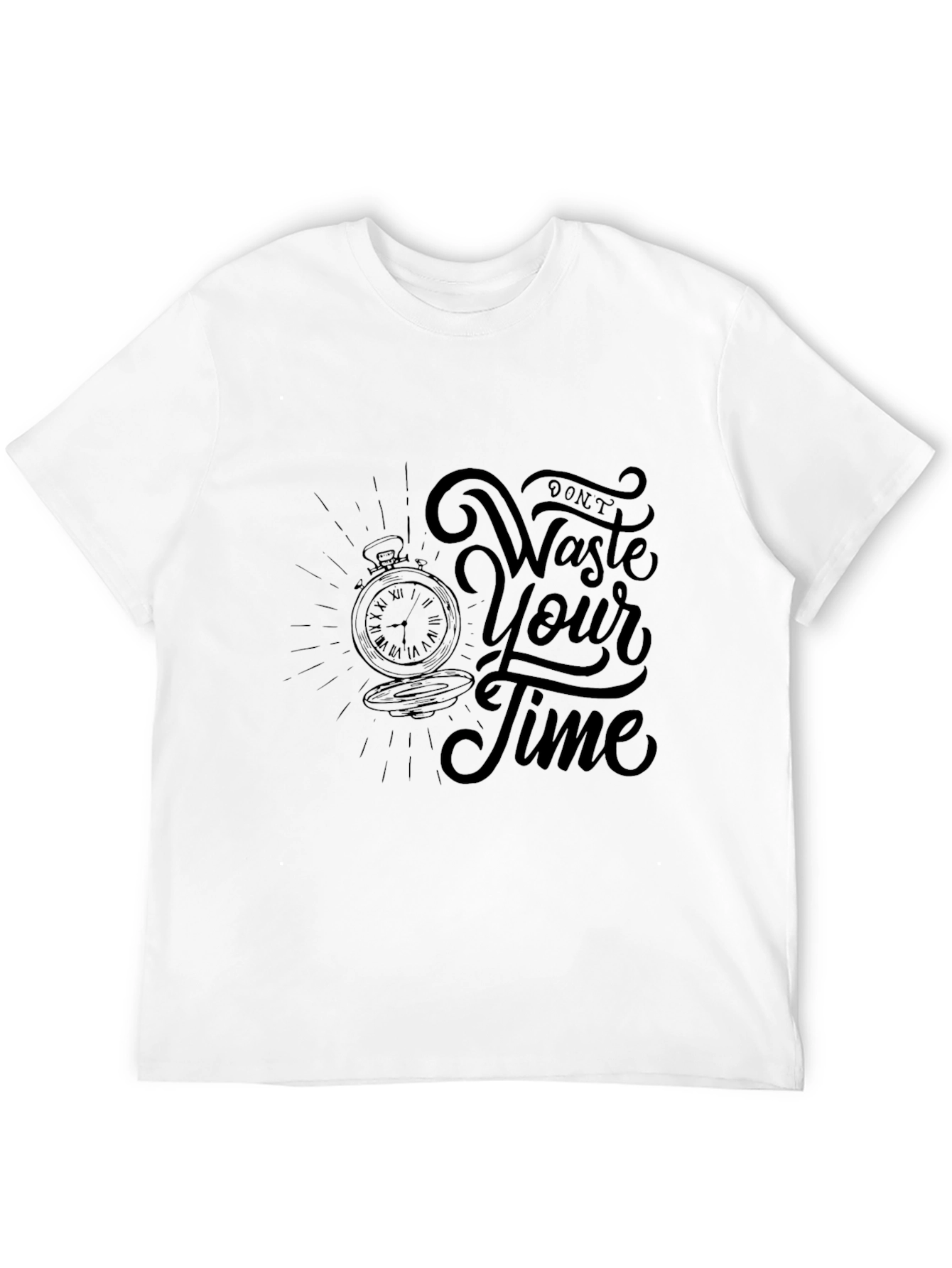 Dont Waste Your Time T-Shirt - Black Graphic Tee