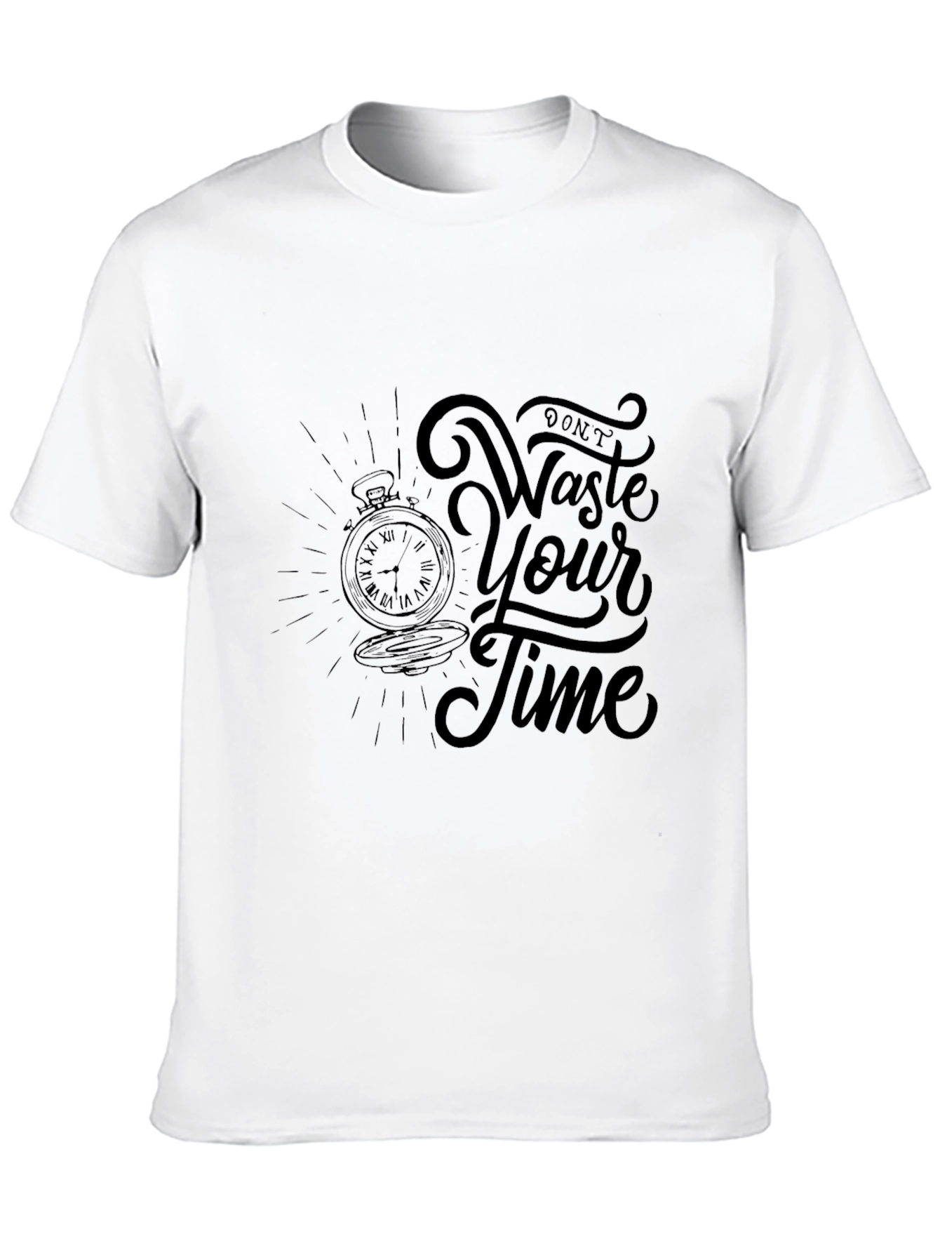 Dont Waste Your Time T-Shirt - Black Graphic Tee