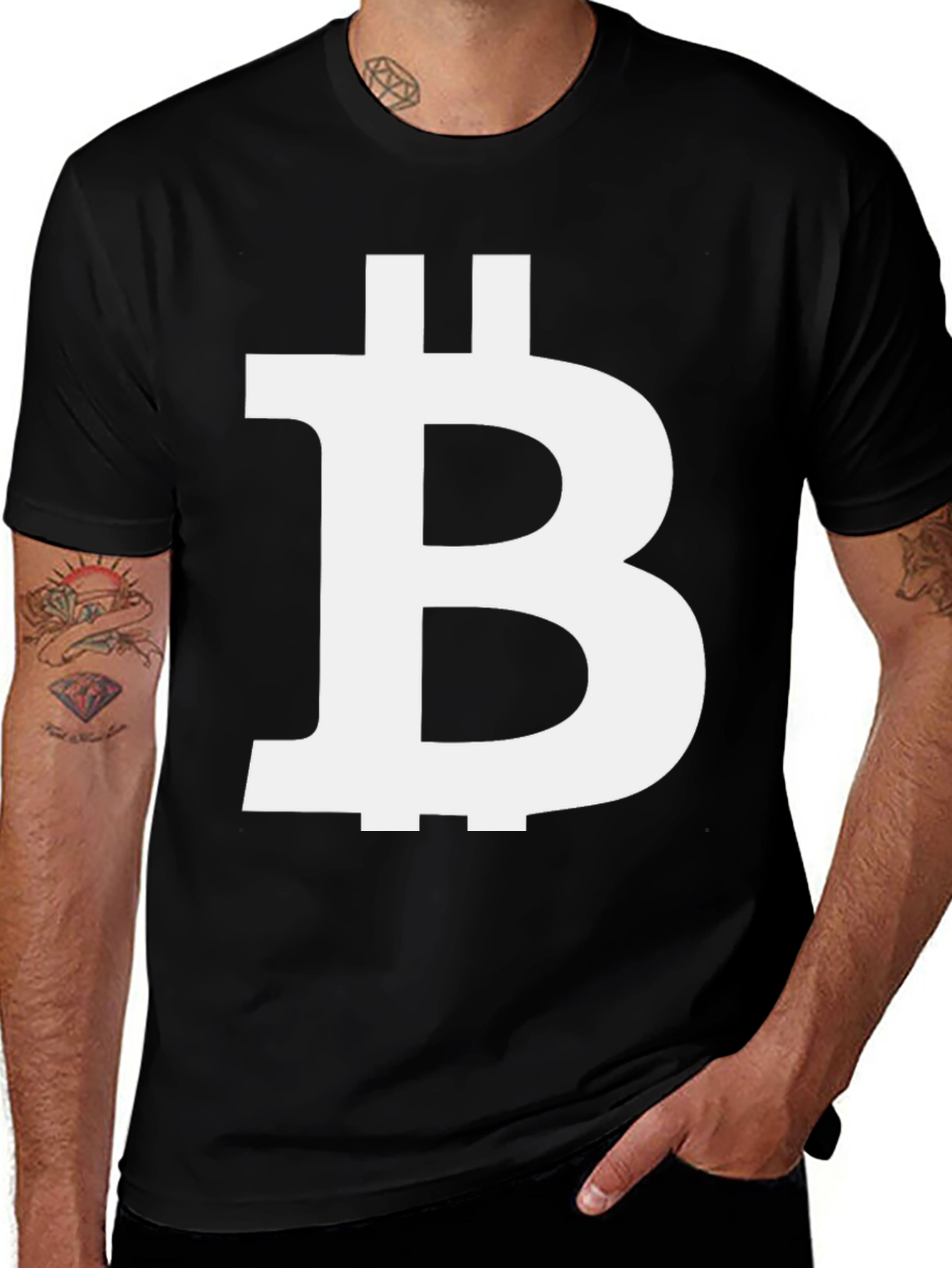 Bitcoin Logo Black Tee - Crypto Enthusiast
